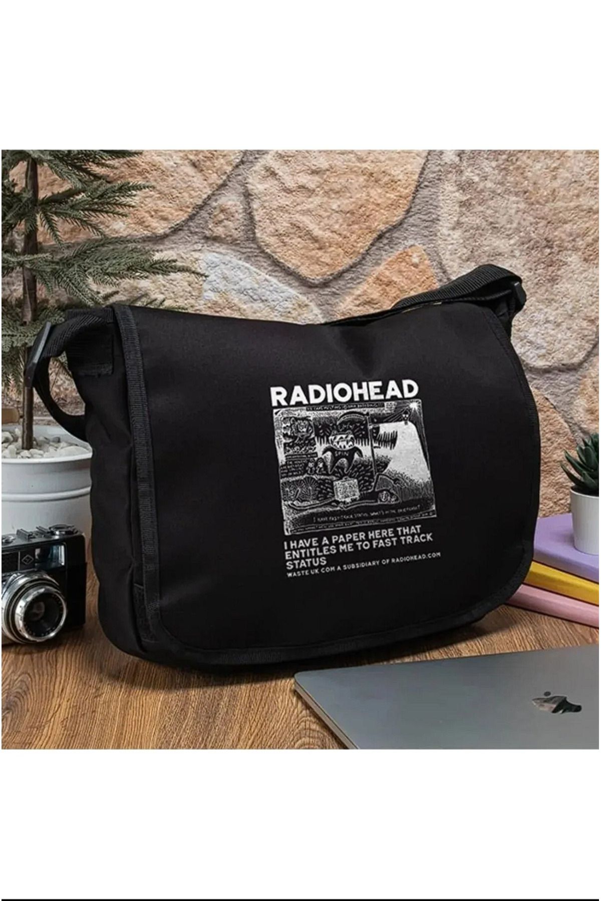Gofeel Radiohead Printed Large Black Messenger Bag The Solo Trendyol