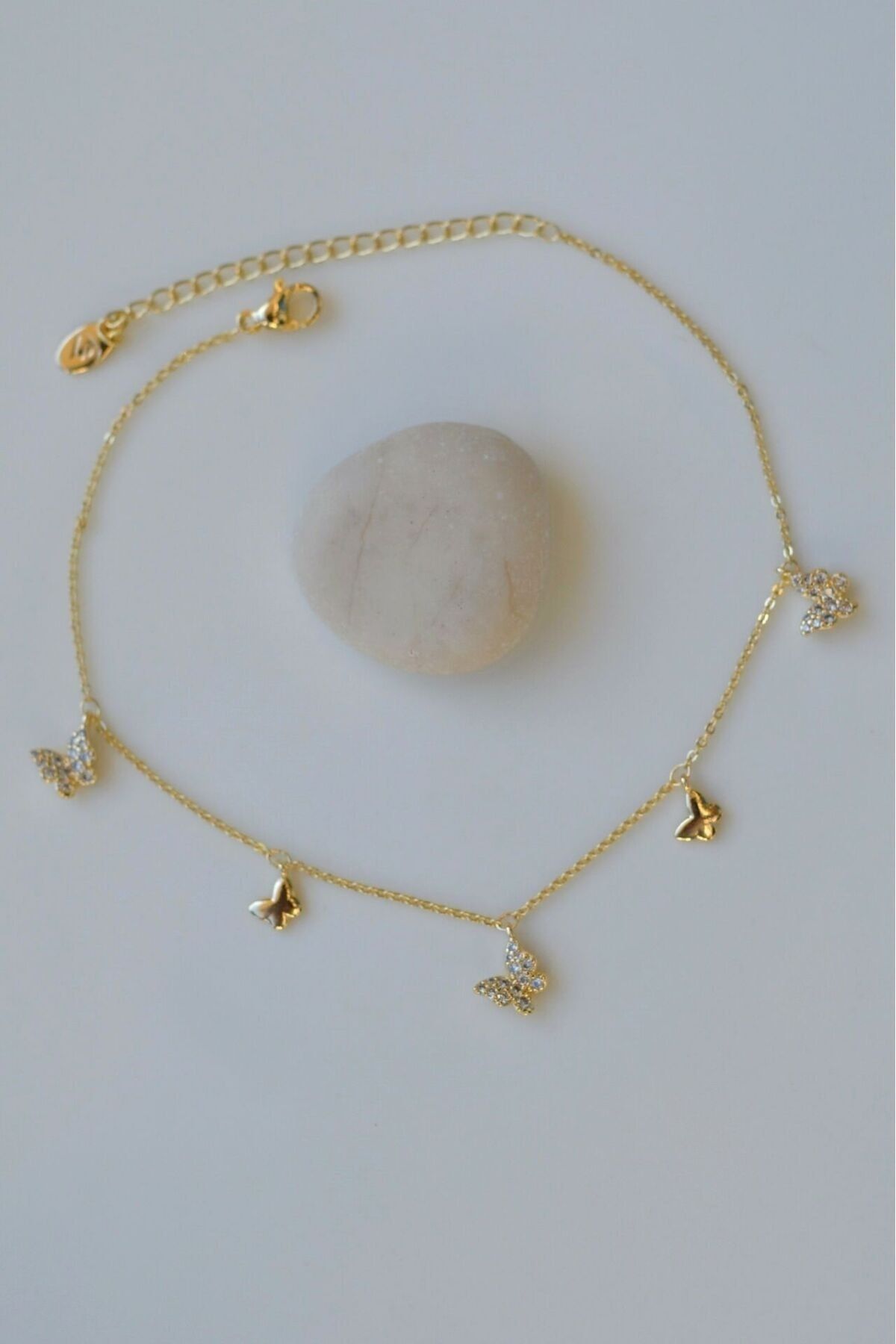 Sacce Scarves Accessories Butterfly Dangle Steel Anklet Gold