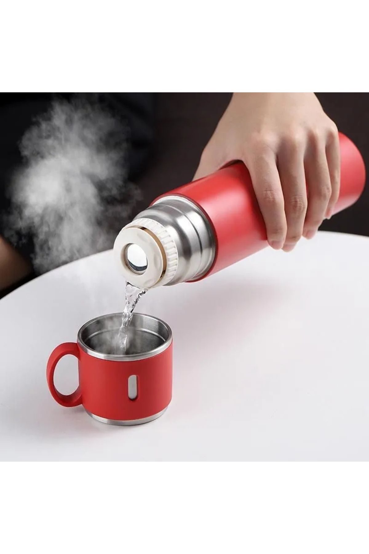 AV POLES Double layer stainless steel thermos Set with cup thermos