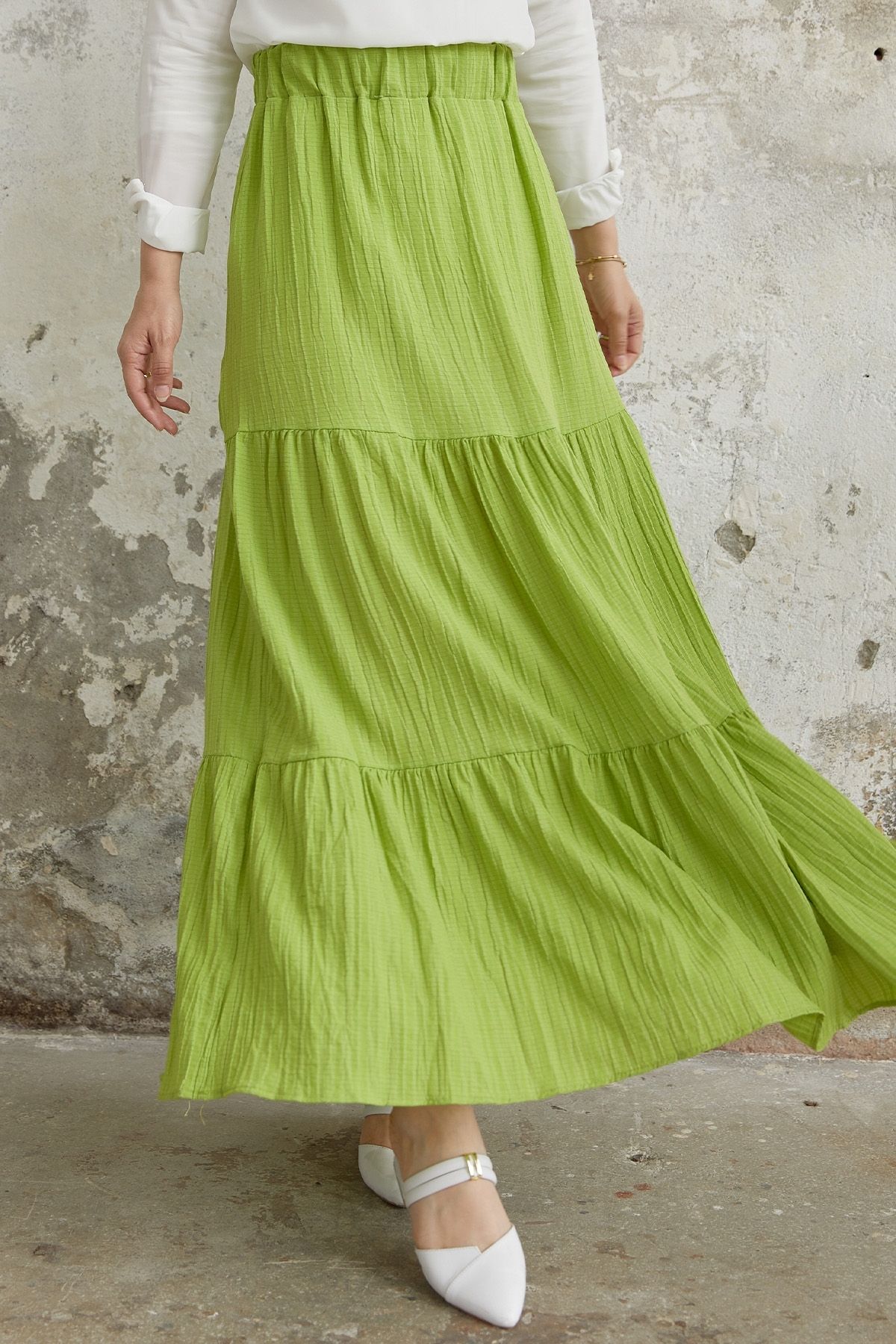 Green maxi skirt size top 18