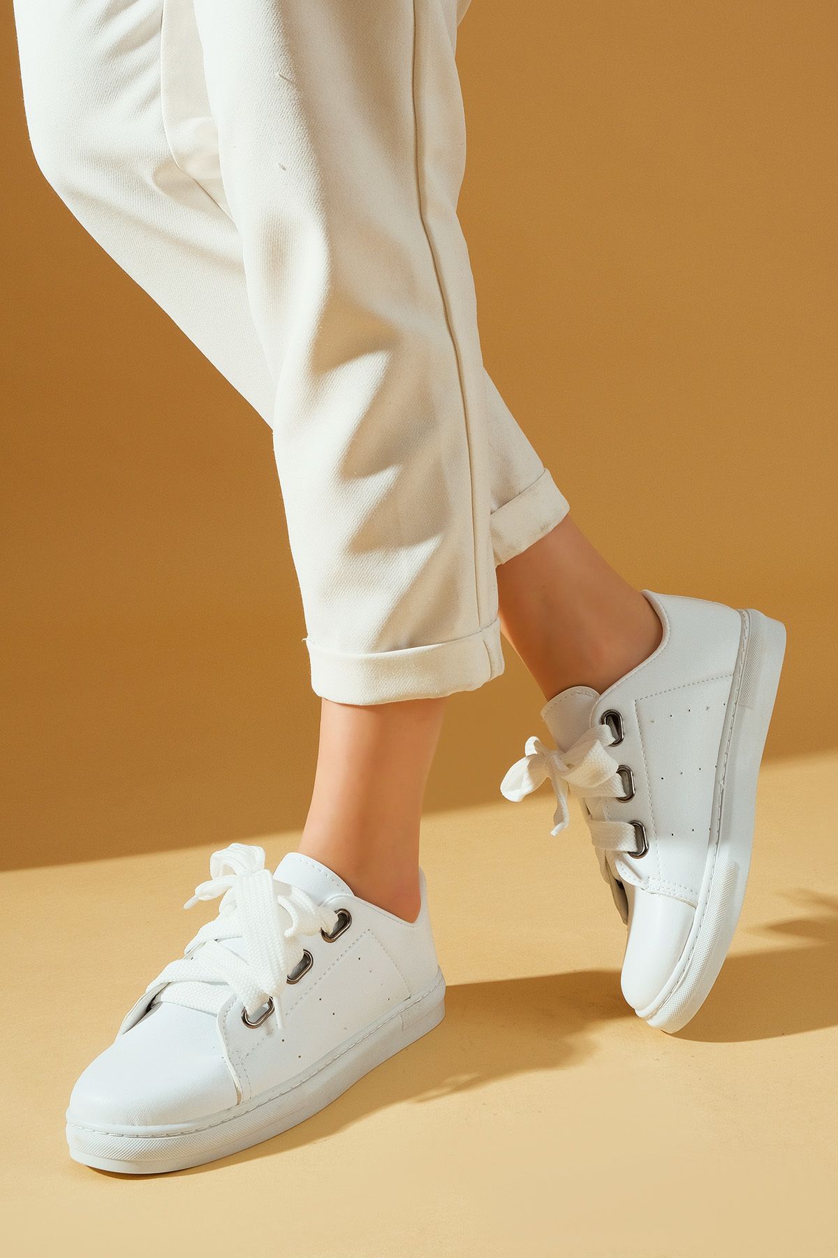 Beyaz Kadın Spor Sneaker Casuel Günlük Ayakkabı