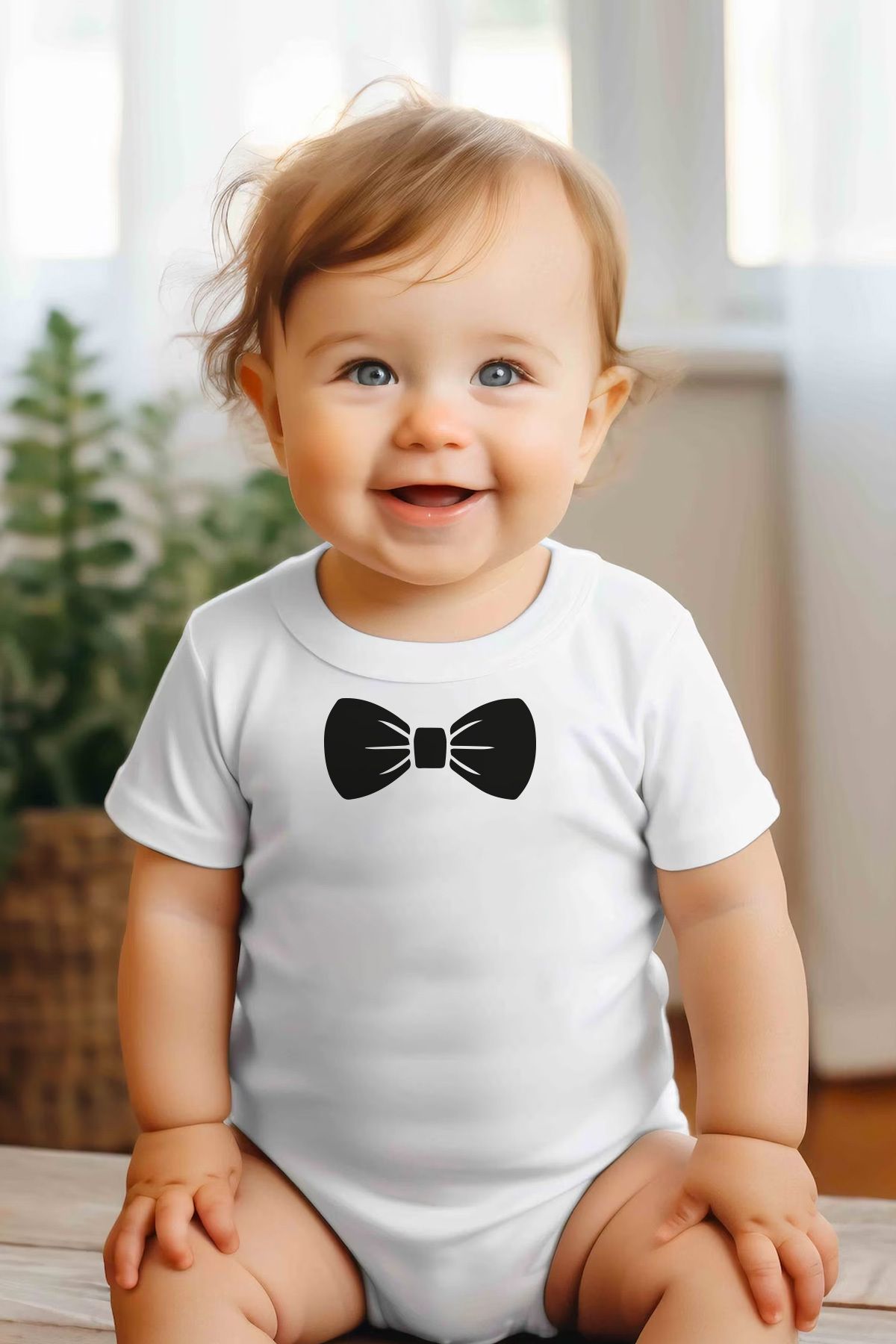 Baby bodysuit shop with bow tie