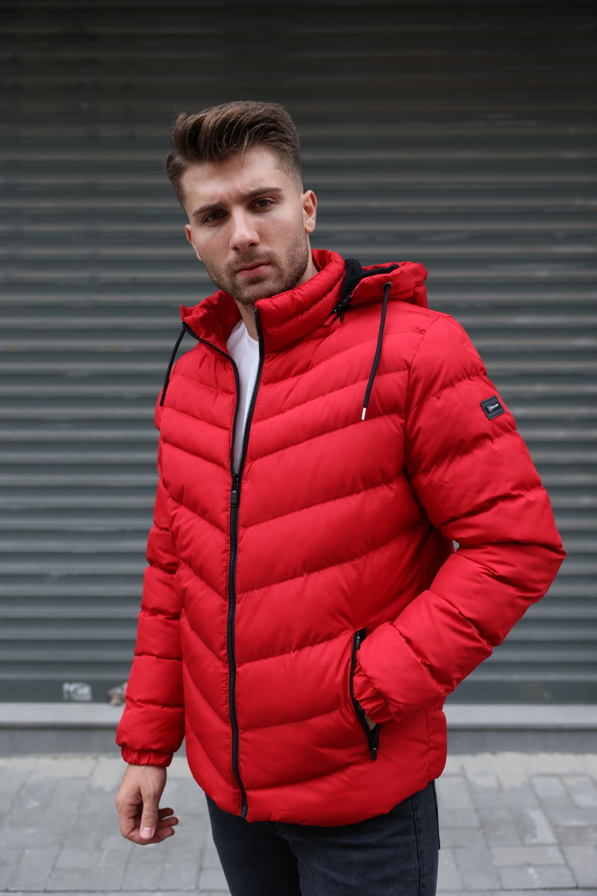 Red bubble 2024 coat mens