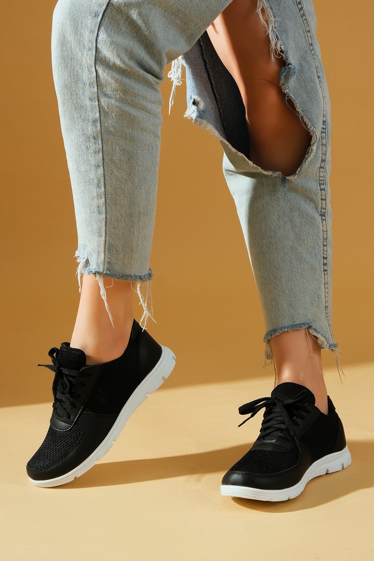 Kadın Siyah Sneaker Günlük Spor Ayakkabı