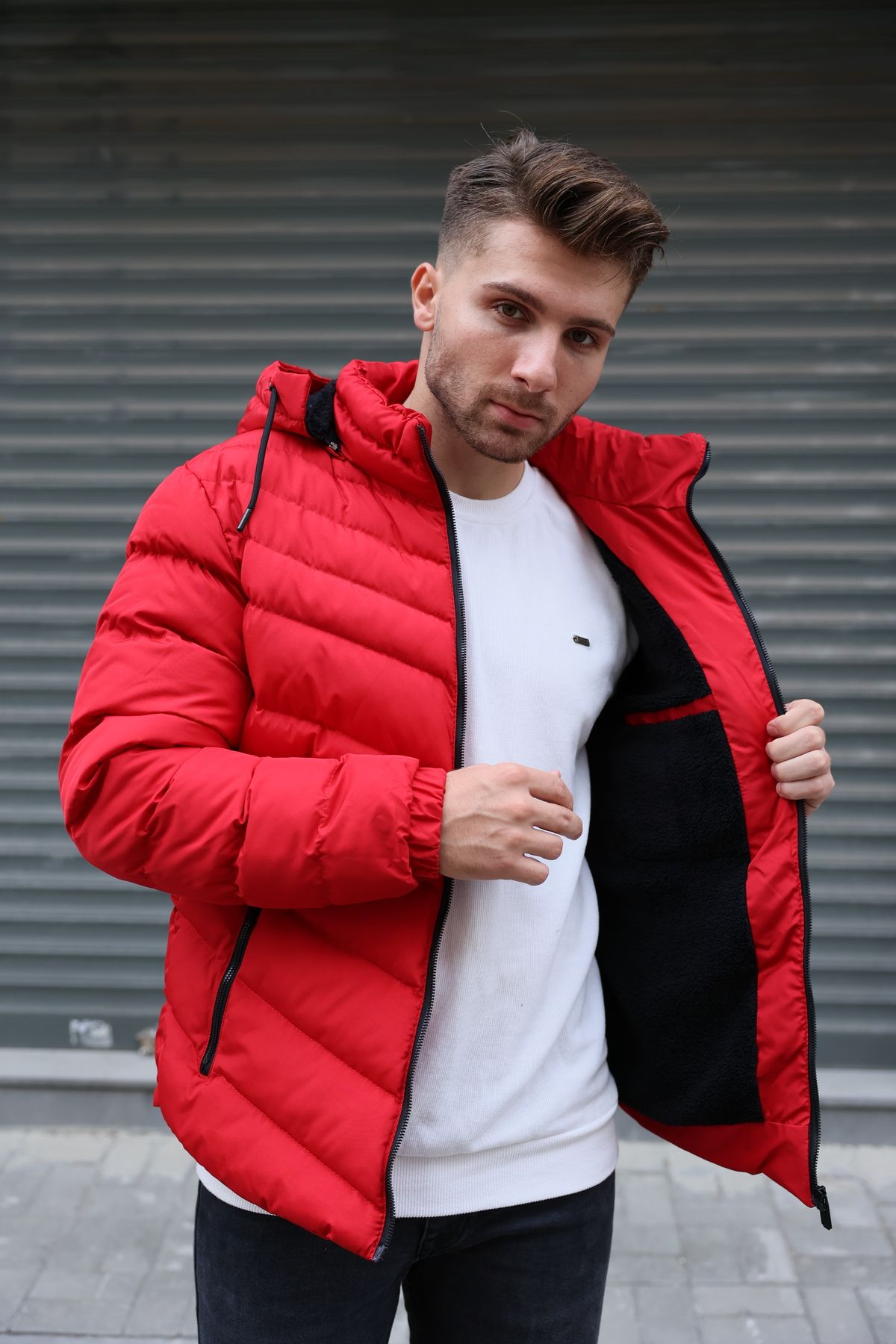 Cropper Men s Fur Lined Puffer Coat Trendyol