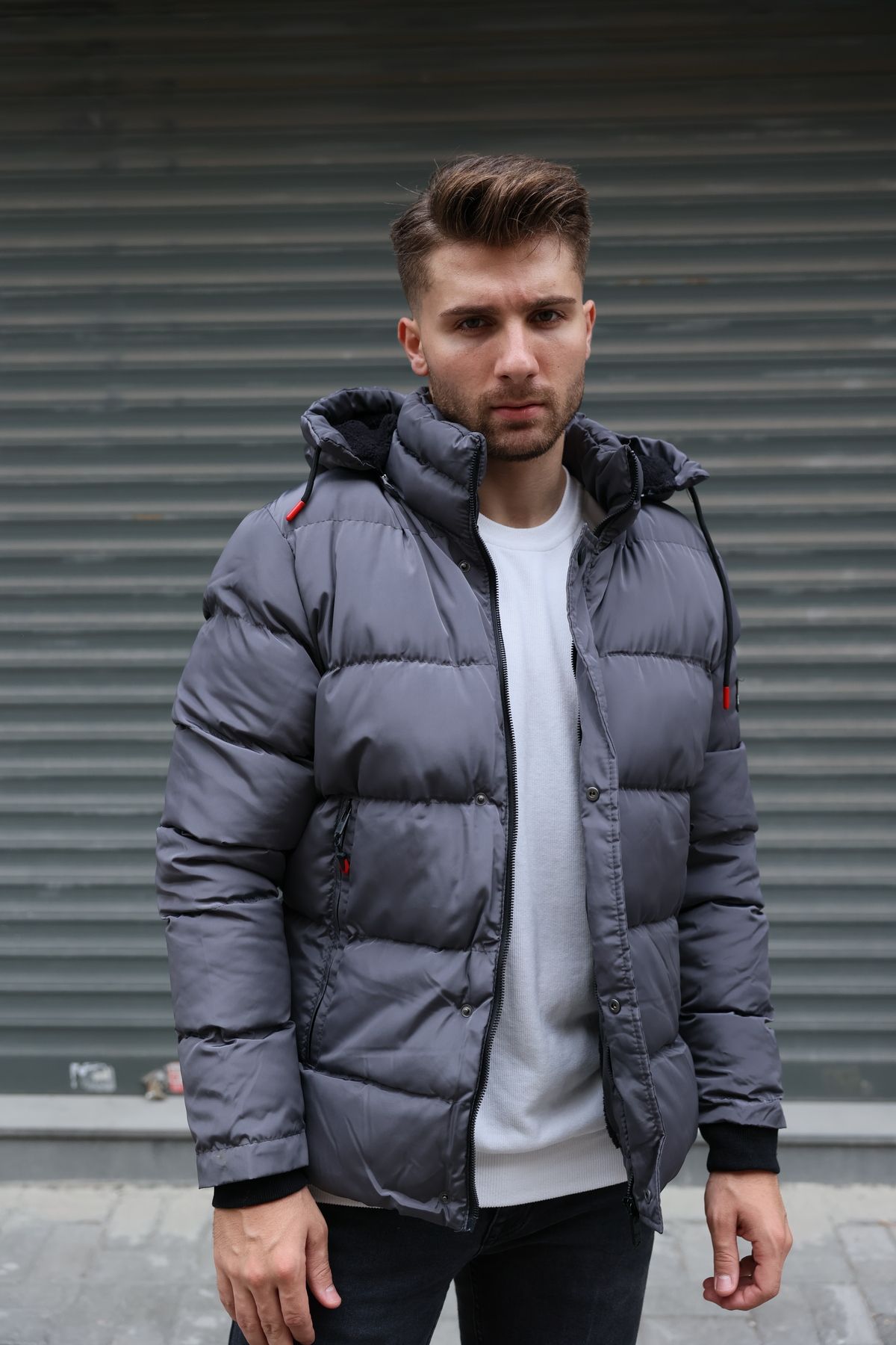 Fur lined puffer new arrivals jacket mens