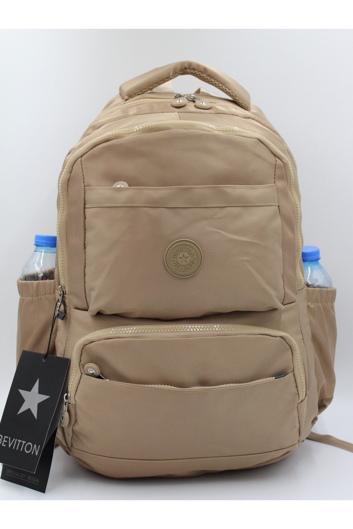 Bevitton Satin Waterproof Fabric Camel Color Luxury Backpack