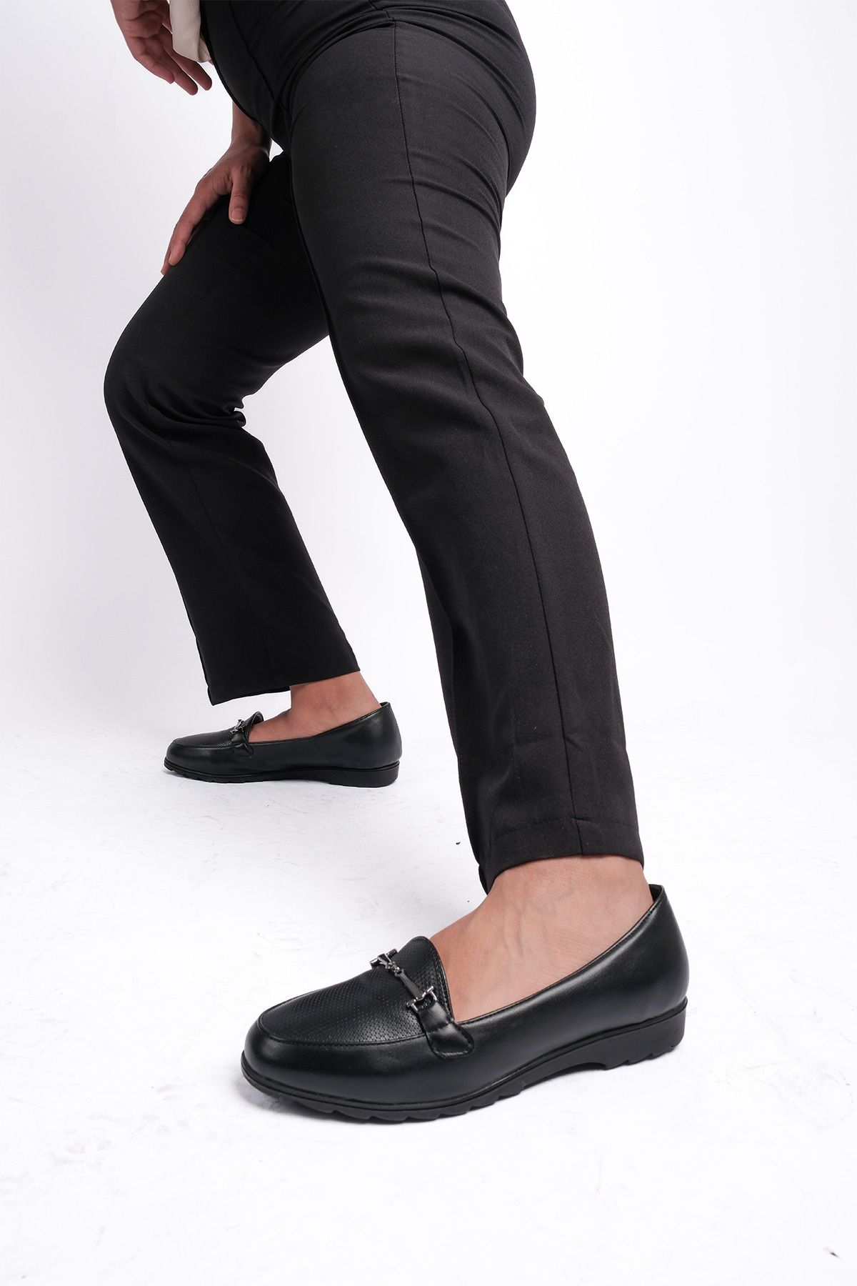 Black leyla leather wedge boot shop
