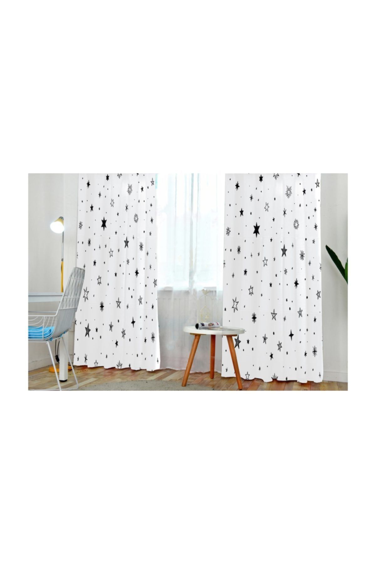 HOMESSA Yıldızlı 140x260 Çocuk Odası Fon Perde