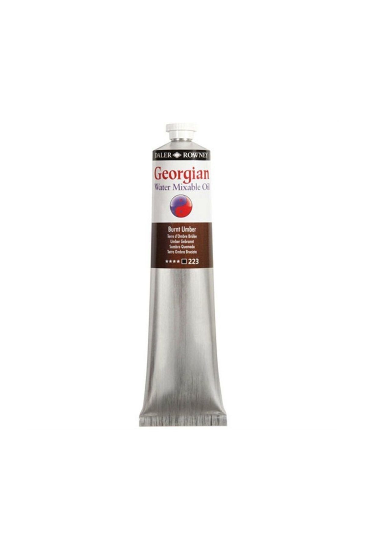Daler Rowney Georgian Water Mixable Oil Su Bazlı Yağlı Boya 200ml 223 Burnt Umber