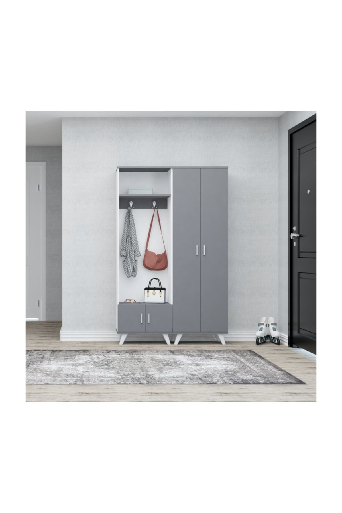 DECORMET Turkuaz Portmanto Antrasit