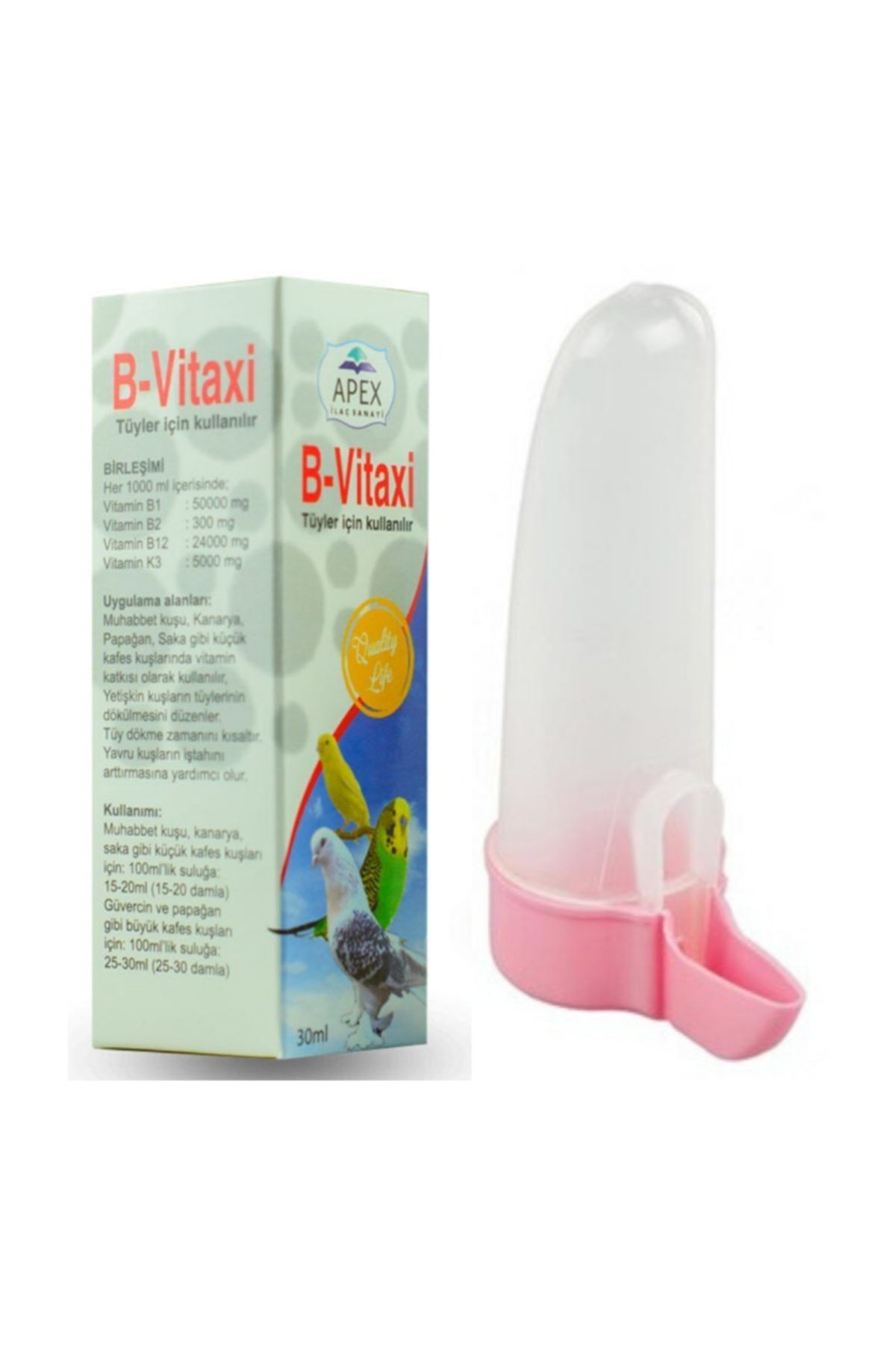 Apex B Vitaxi Kuş Tüy Dökümü Suluk Hediyeli
