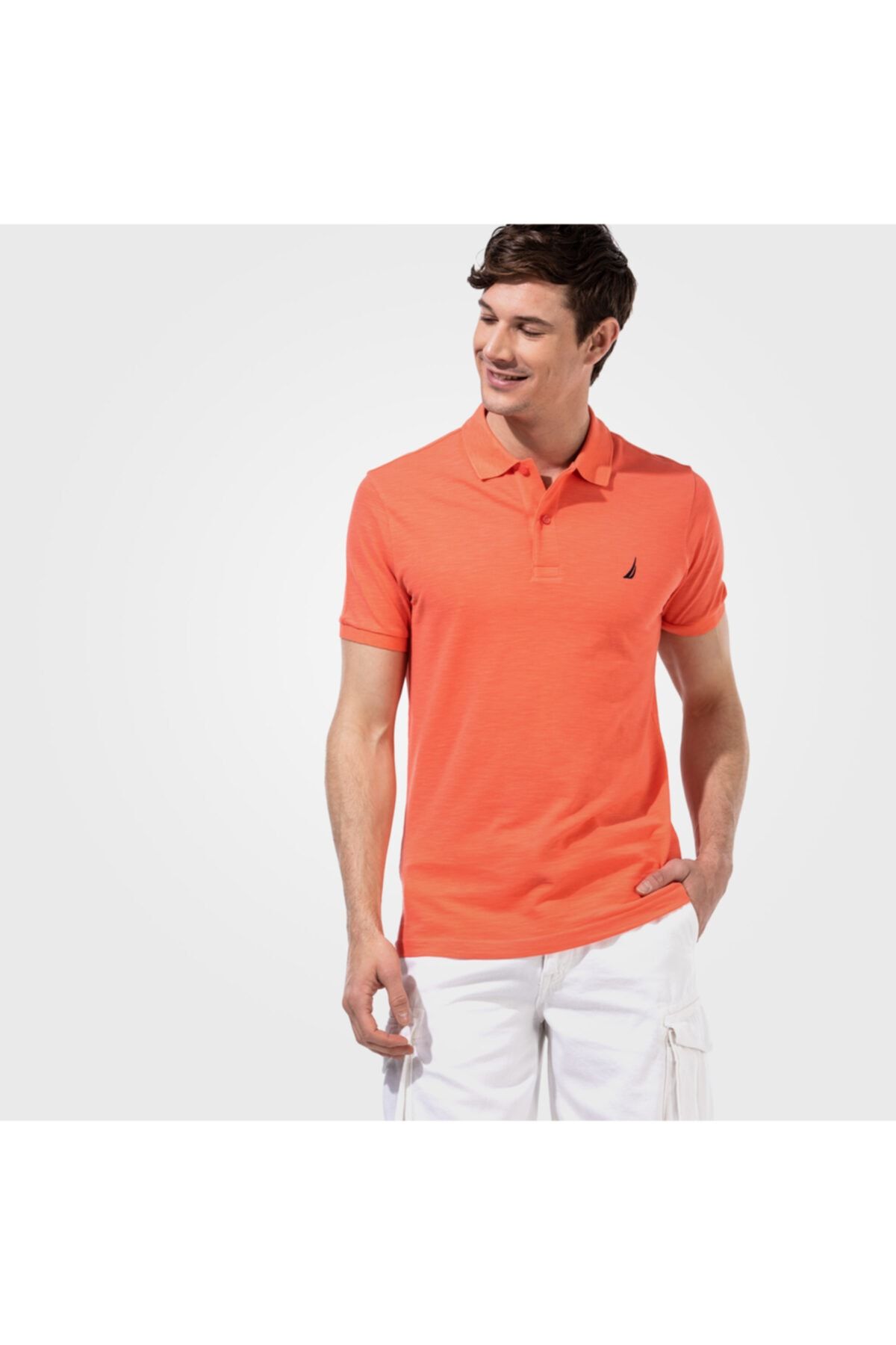 Nautica Nautıca Erkek Turuncu Flamlı Slım Fıt Polo