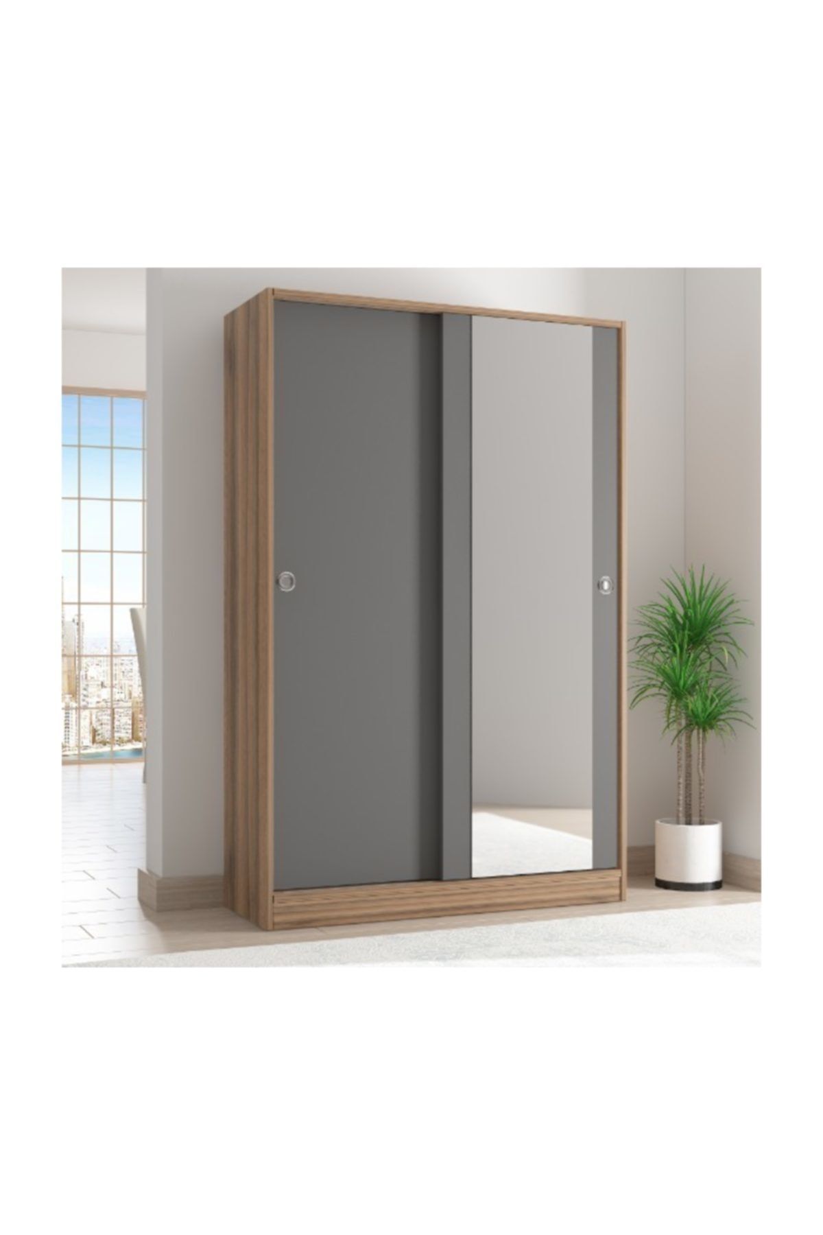 Abre Vm-300 Ceviz Antrasit Gri Vestiyer Portmanto