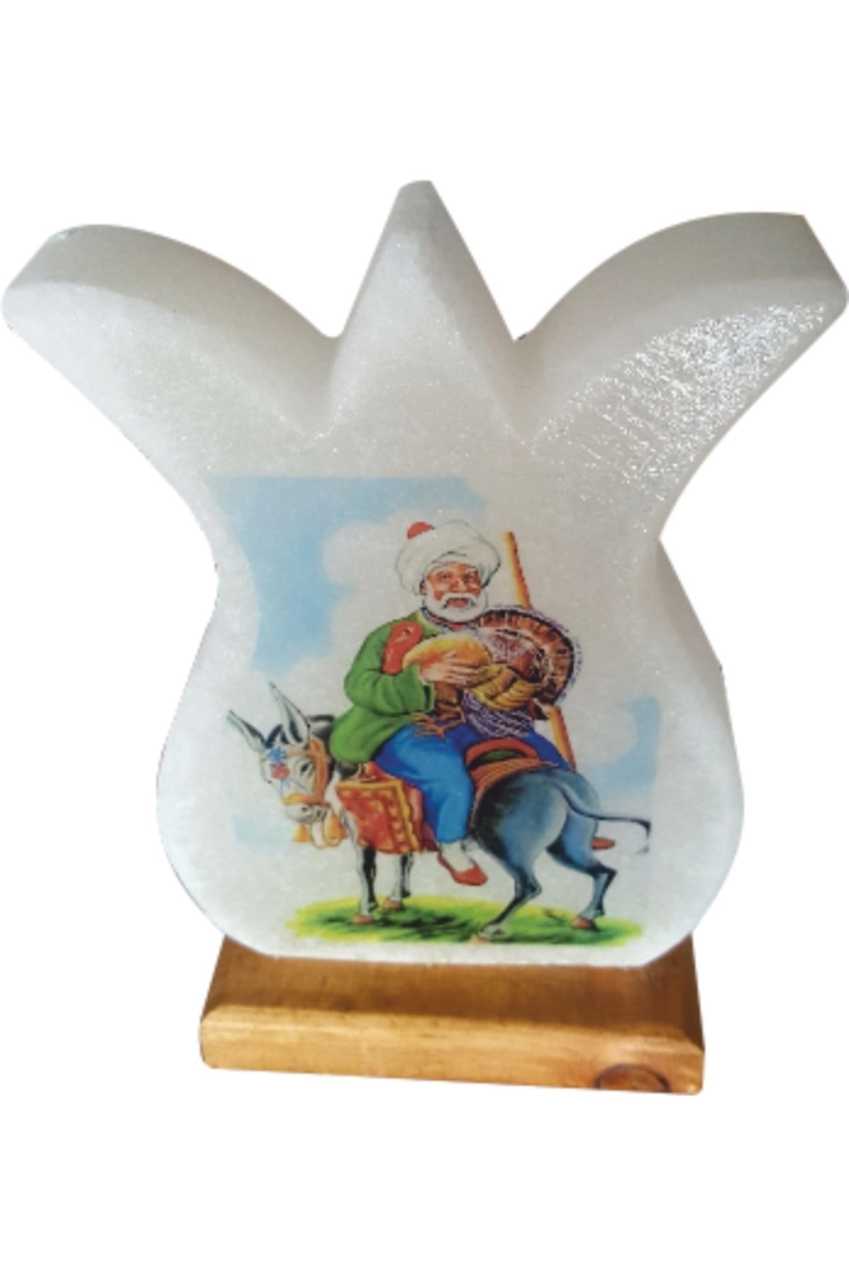 BALED Lale Şekilli, Nasrettin Hoca Resimli Tuz Lamba 1-2 Kg.