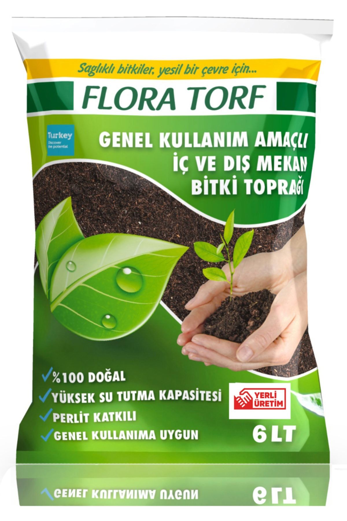 MF Botanik Flora Torf Saksı Çiçek Toprağı Perlit Katkılı 6 Litre
