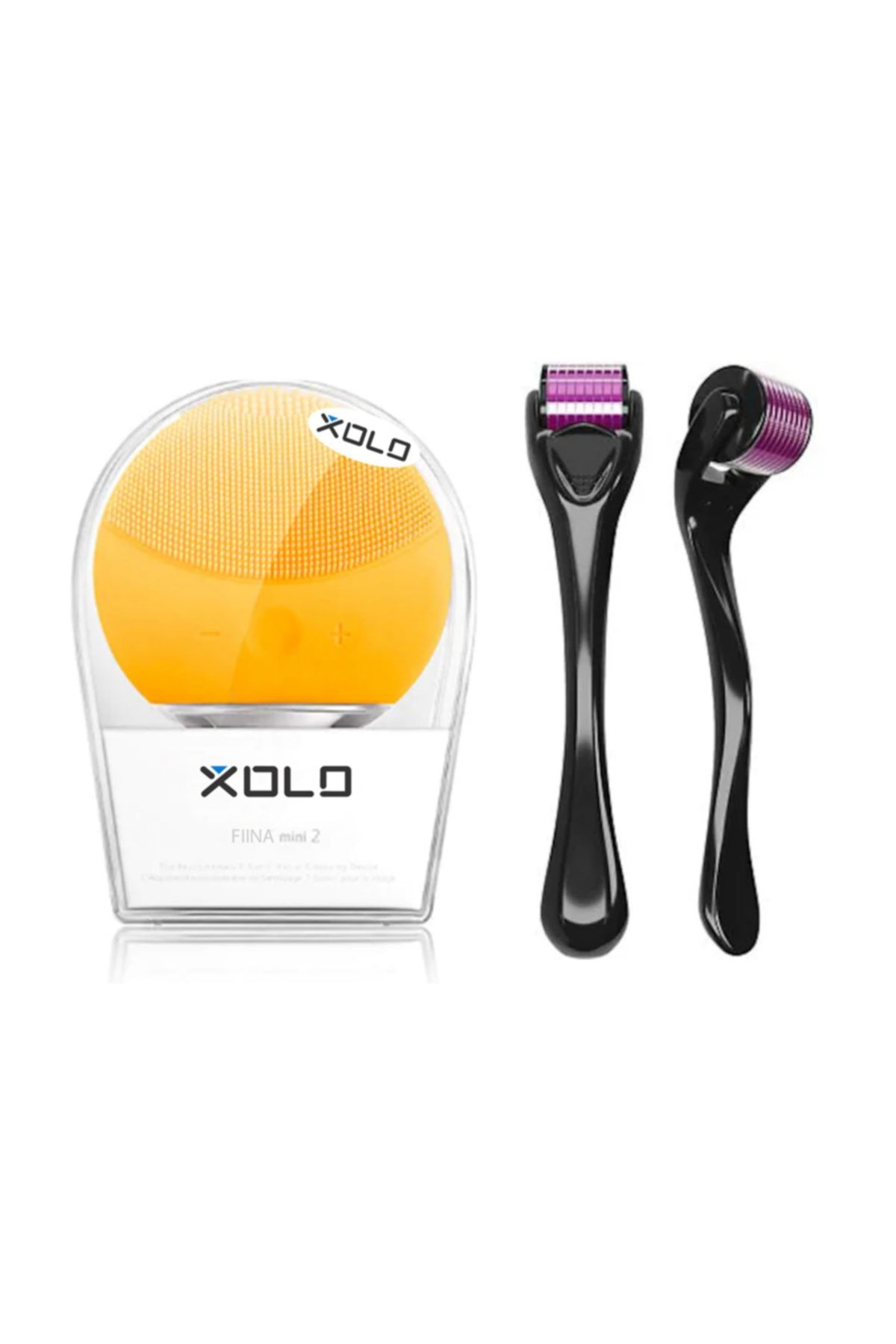 xolo 0,5 Mm 540 Iğneli Saç Çıkarma Cilt Yenileme Aleti + Şarj Edilebilir Sarı Yüz Temizleme Cihazı