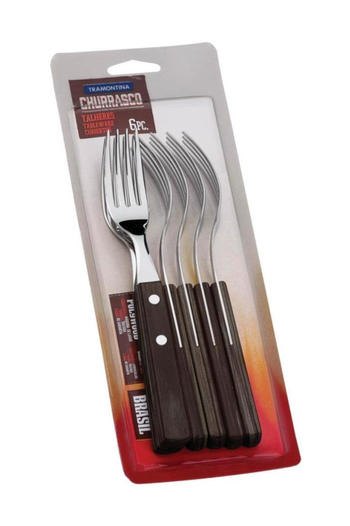 TRAMONTINA Tramontina Churrasco 21198/916 Biftek-steak Çatalı (6lı Blister)