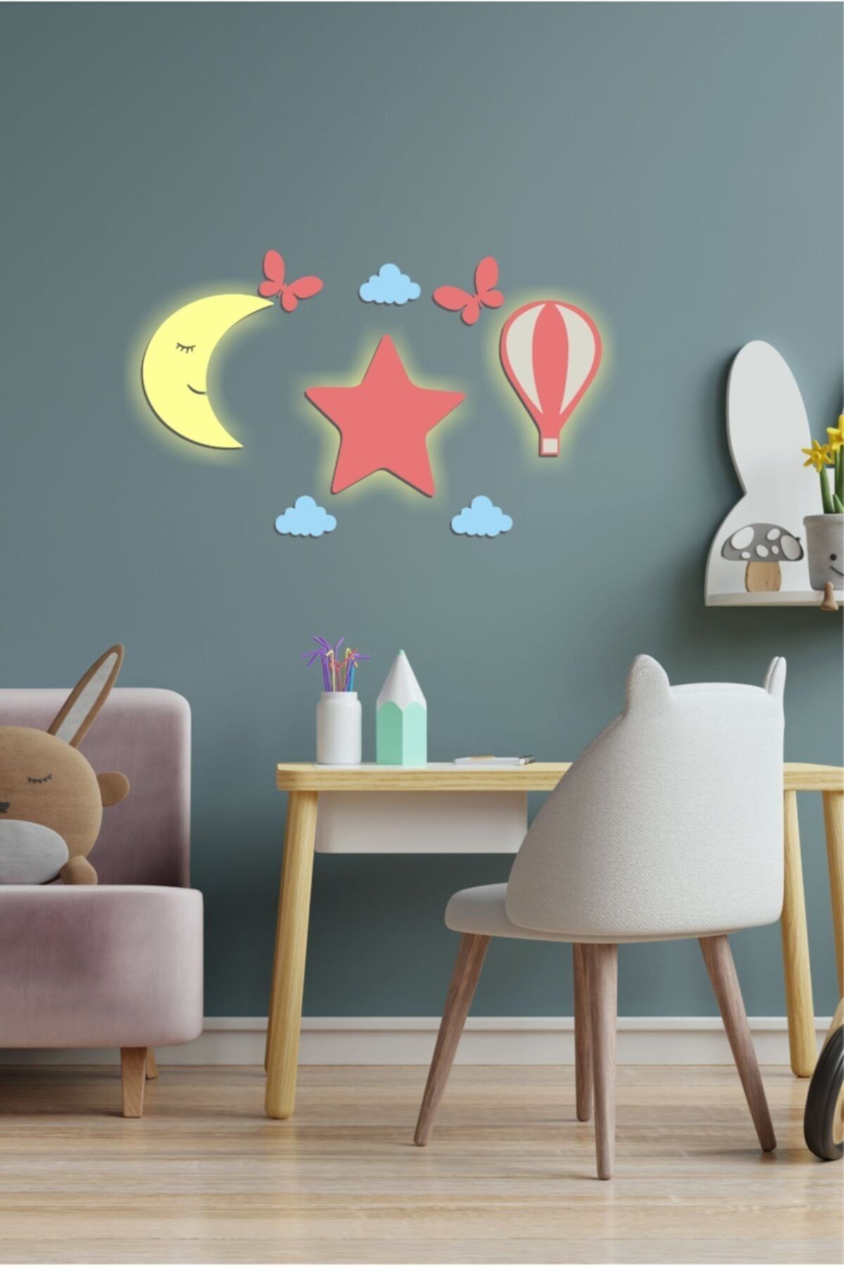 Perka Home Decoration Design Çocuk Bebek Odası Sevimli Dekor Işık Hediyeli