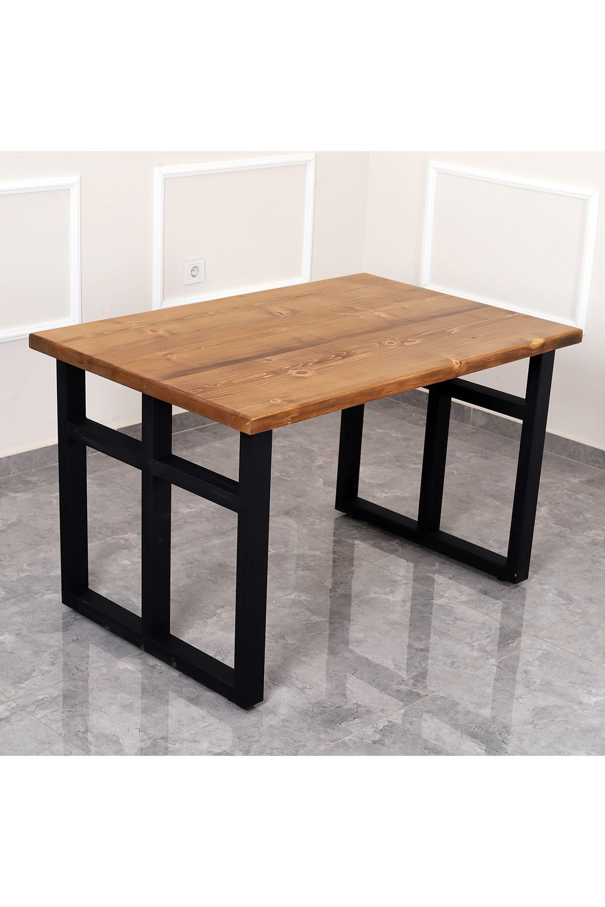 Yurudesign Nature Serisi Masif Ahşap Kütük Yemek / Mutfak Masası 1200*800 Açık Ceviz NT3-AC-3