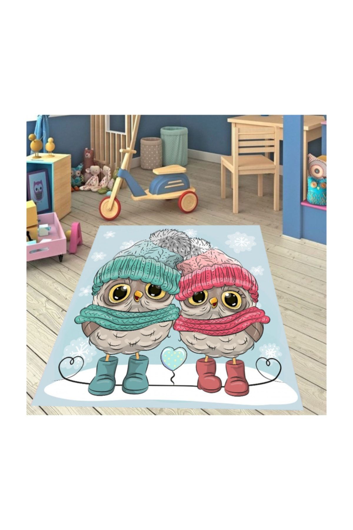 halımarkt Hm-0049 Sevimli Baykuşlar Genç Çocuk Odası Halısı 150x200