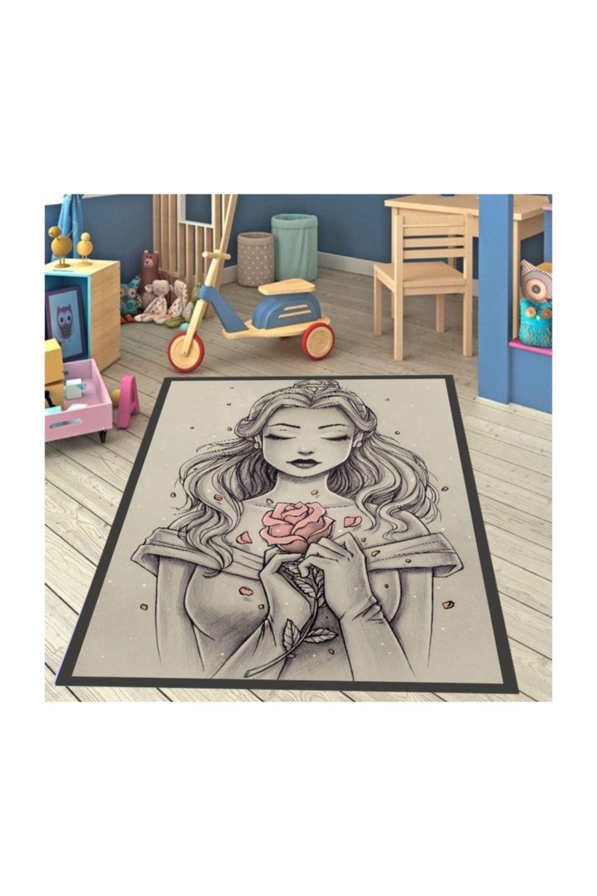halımarkt Hm-0101 3d Çizim Efektli Genç Kızlı Genç Çocuk Odası Halısı 175x250