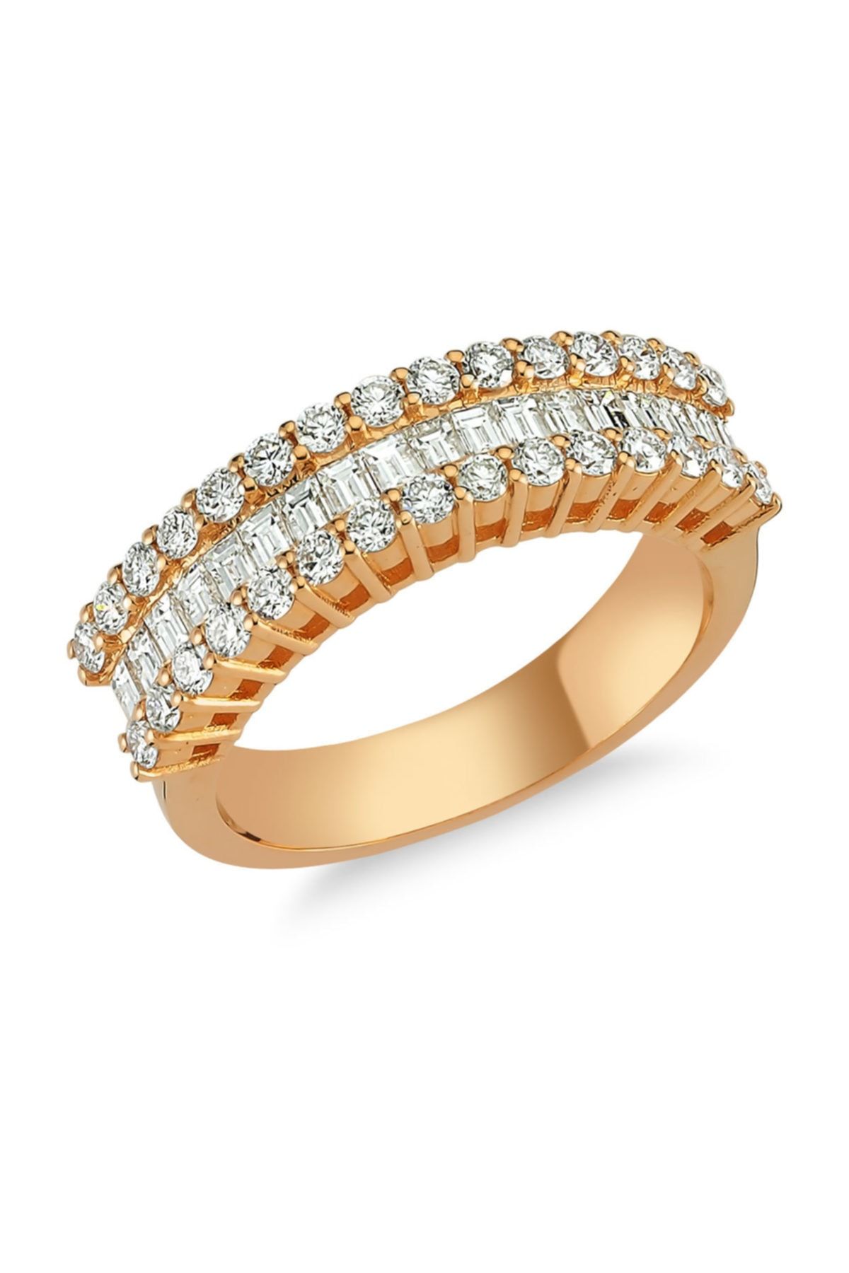 Murat Art Jewellery 1.30 Ct Baget Yarım Tur Alyans