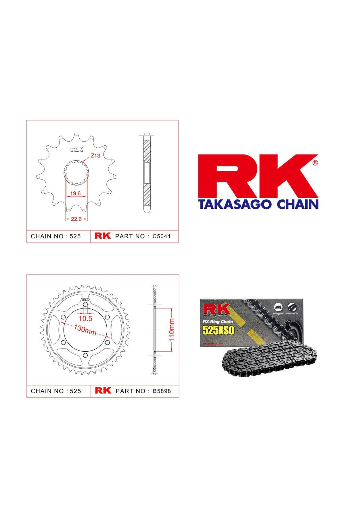 RK Suzuki Gsx-S 1000 Rk X-Ring Zincir Dişli Set 525 Xso 17/44T(2015-2017)