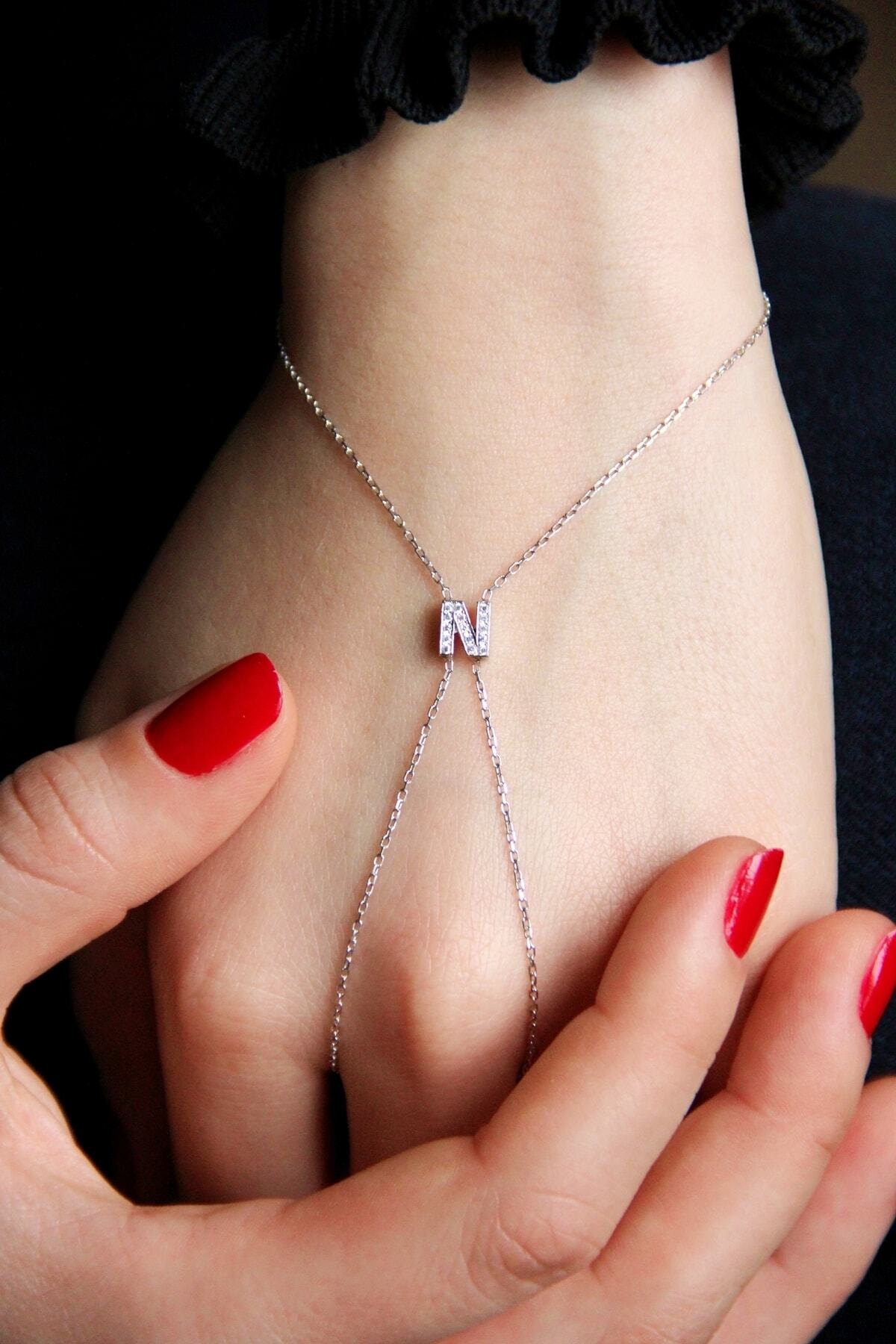 Argentum Concept Gümüş N Harfi Şahmeran