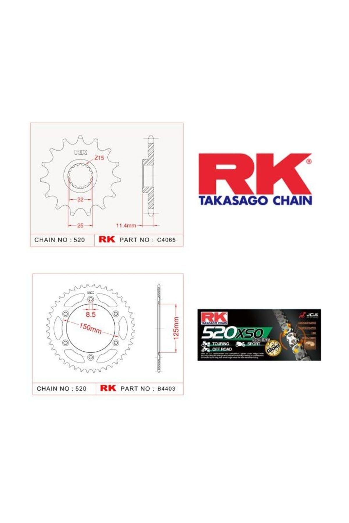 RK Husqvarna Enduro 701 Rk X-Ring Zincir Dişli Set 520 Xso 15/44T(2015-2019)