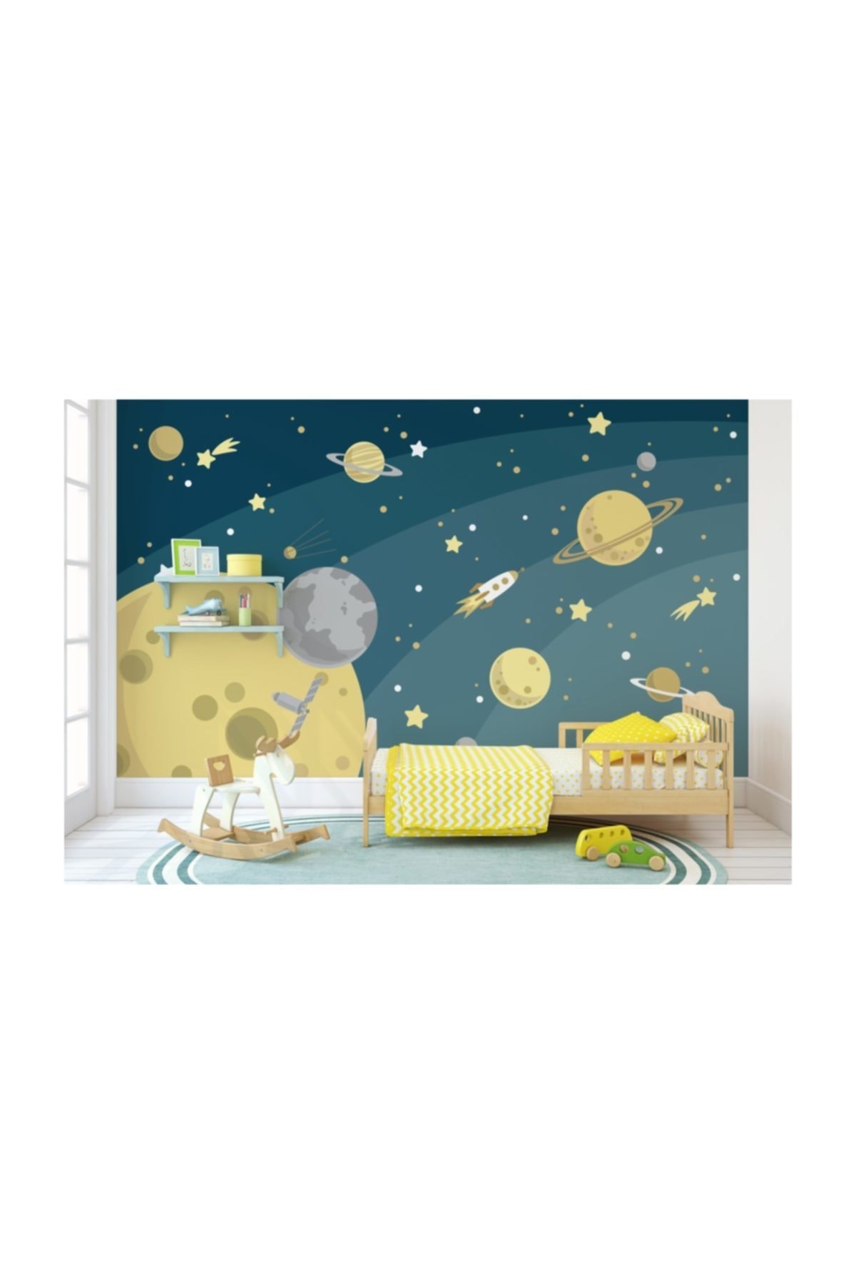 Modaduvar Uzay Temalı Çocuk Odası Vinil Duvar Kağıdı 200 X 140 cm Cck-77981