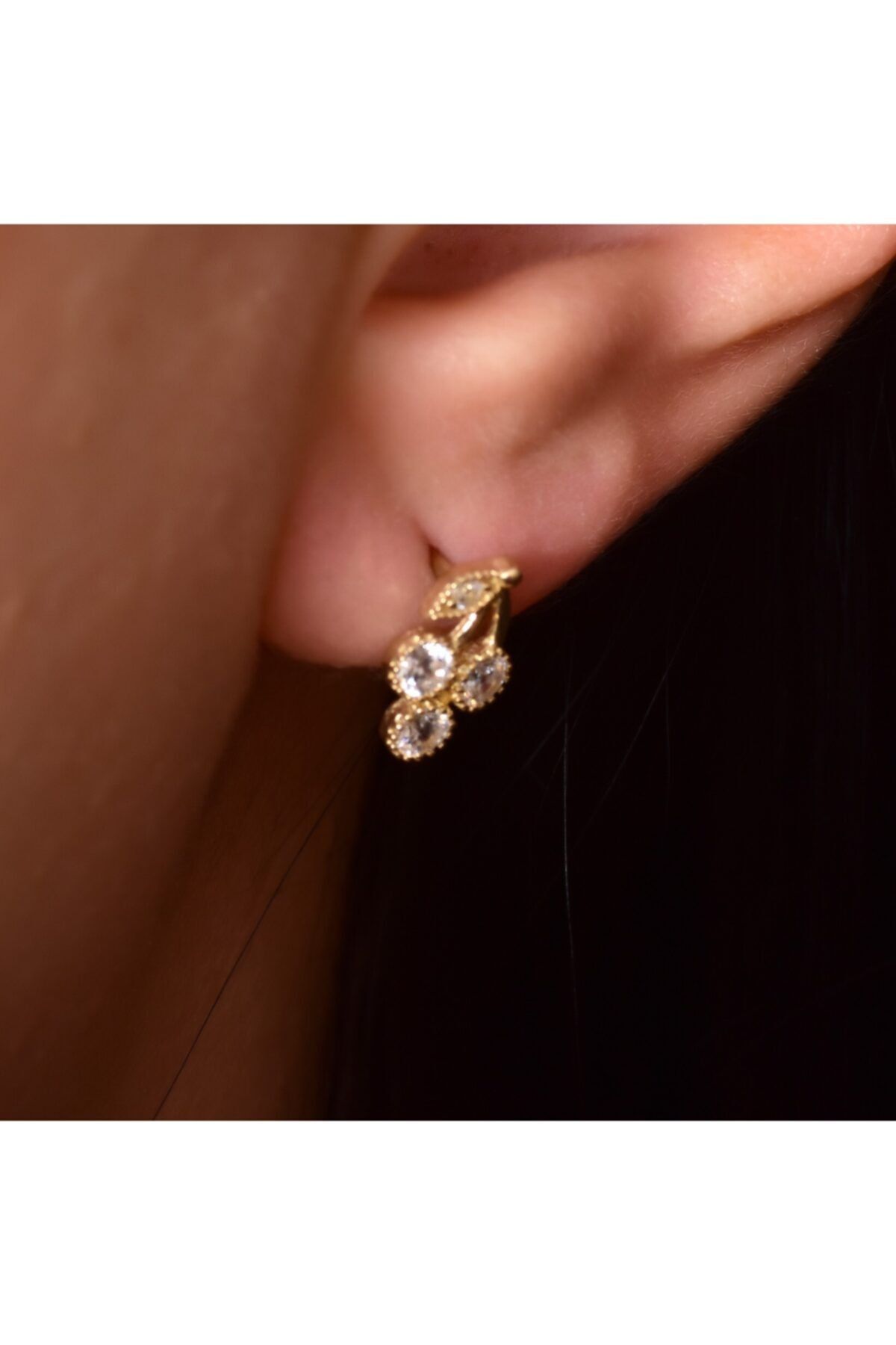 Goza Jewellery Grape Taşlı Altın Küpe