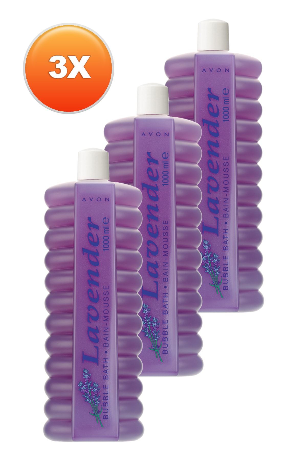 AVON Bubble Bath Lavantalı Banyo Köpüğü 1lt 3'lü Paket