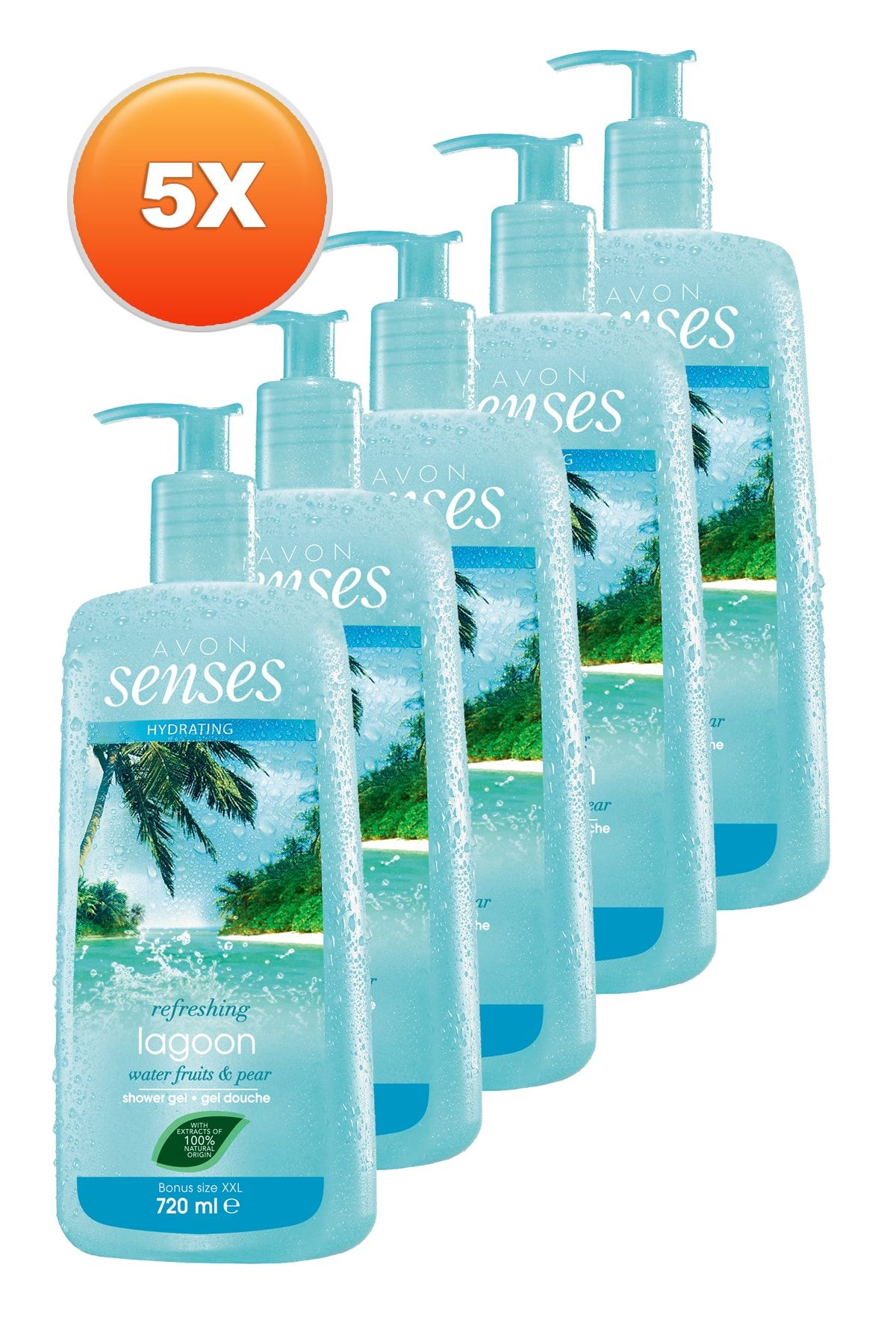 AVON Lagoon Nemlendirici Duş Jeli 720 ml - 5'li Set 5050000107075
