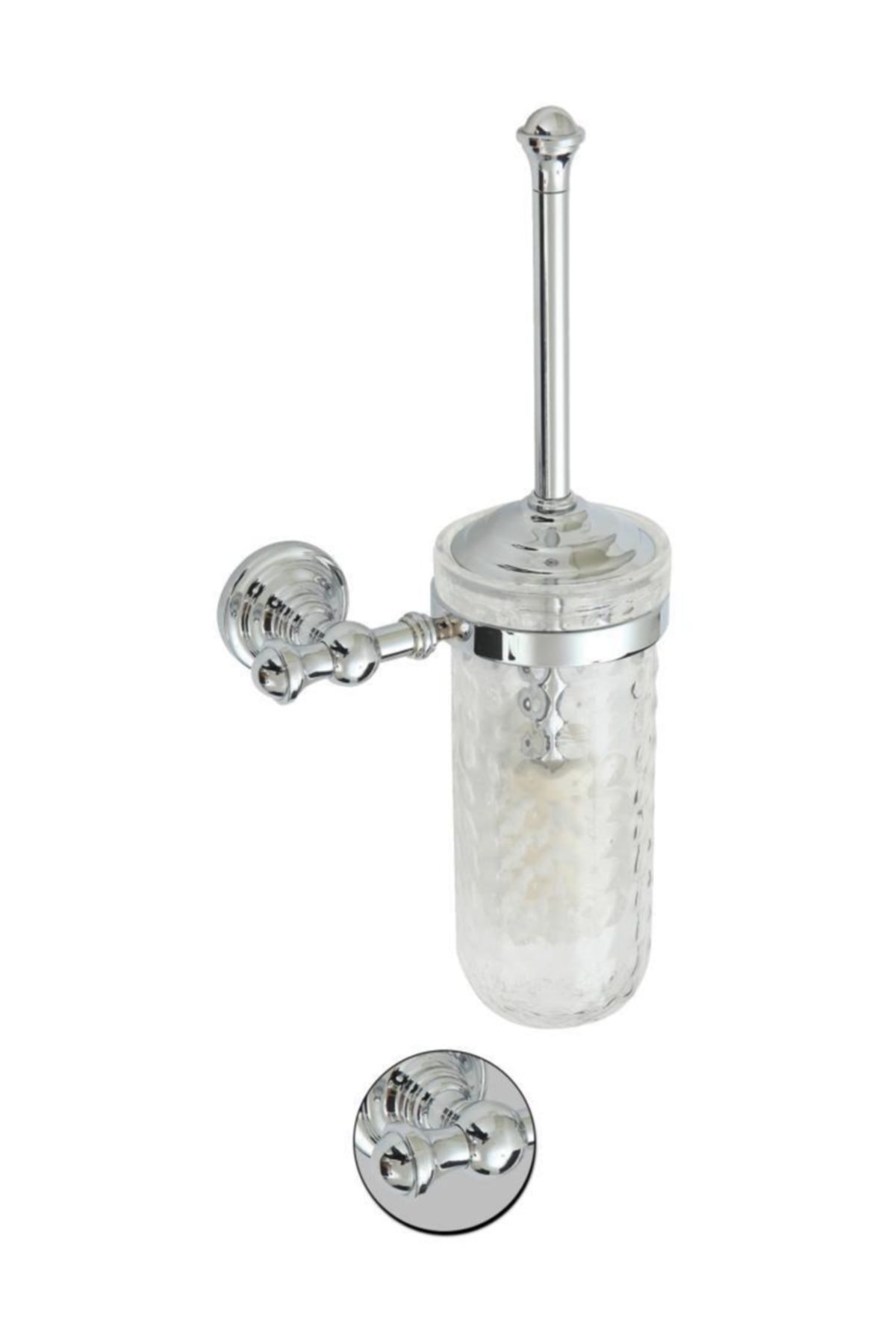 Maya Venezia Chrome Montajlı Klozet Fırçası Optik Cam %100 Pirinç