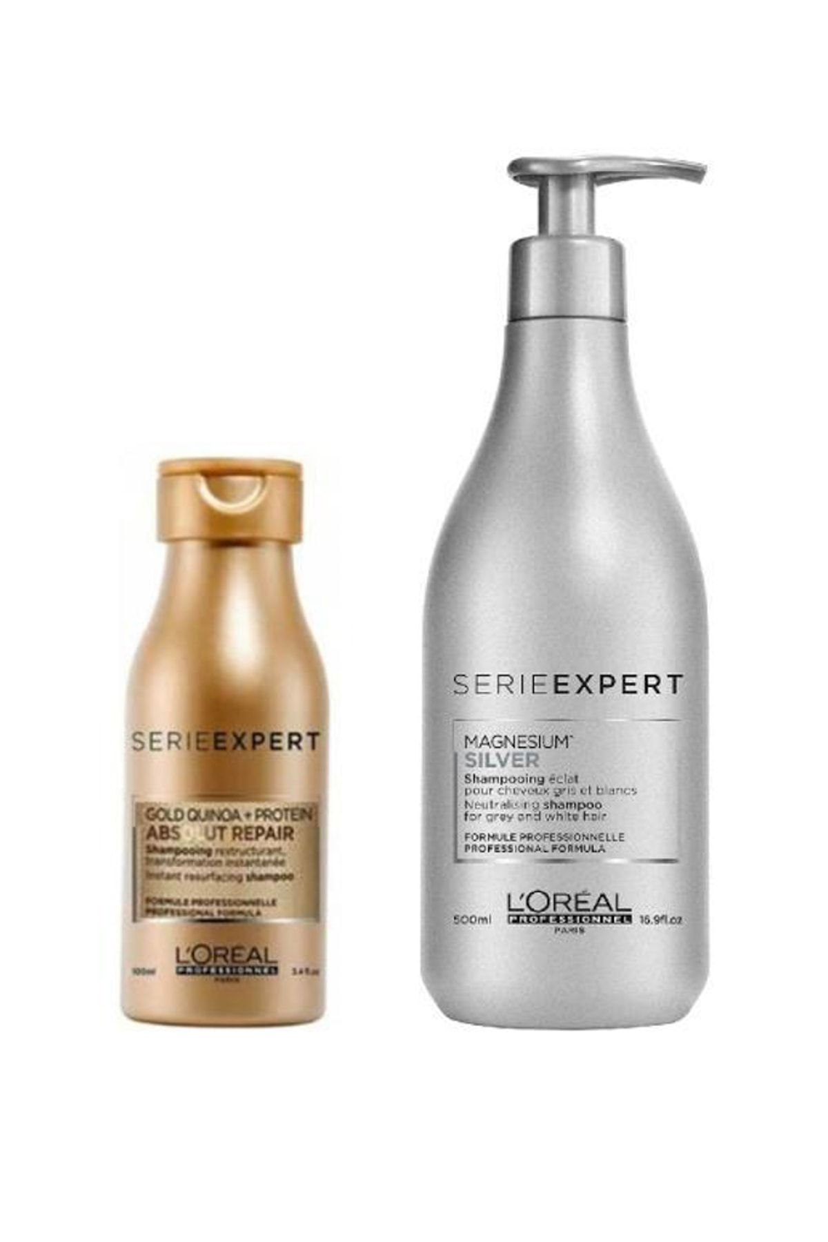 L'oreal Professionnel Loreal Gold Absolut Repair Şampuan 100 ml+Magnesium Silver Şampuan 500 ml 558956116494