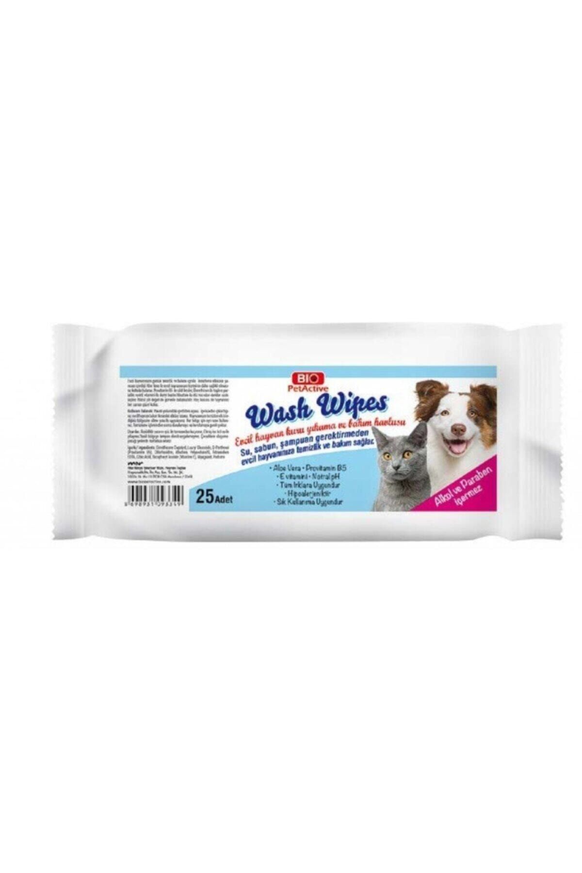 Bio PetActive Bio Wash Wipes Evcil Hayvan Kuru Yıkama Mendili