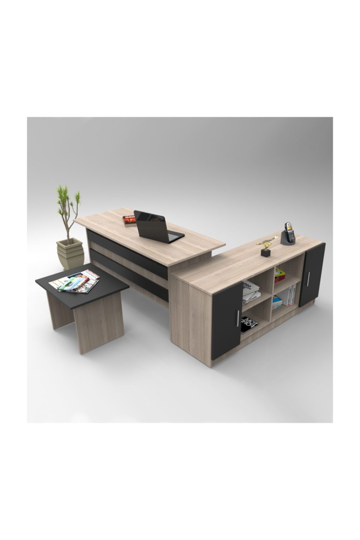 Robin Home Verona Abf Ofis Büro Masa Takımı Meşe-siyah
