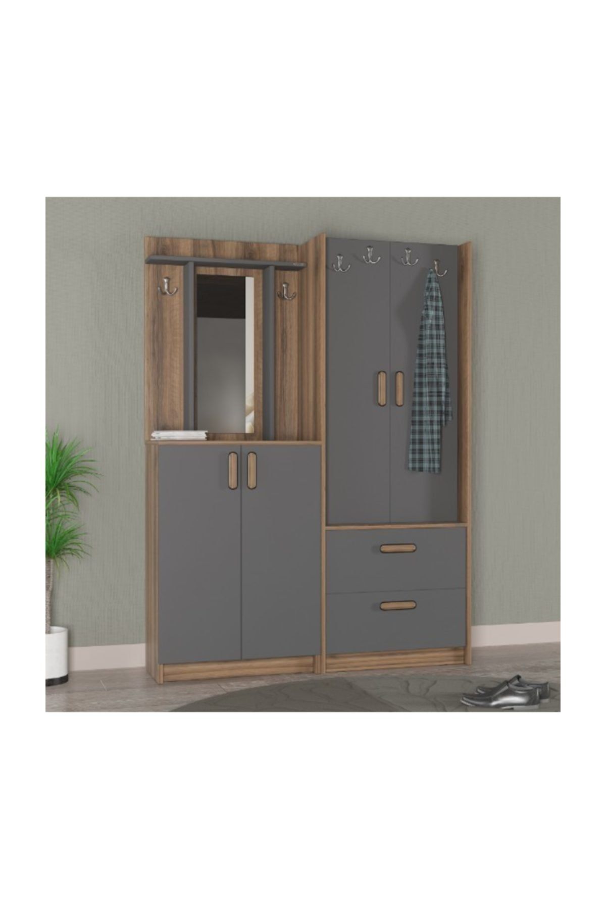 Abre Vm-346348 Antrasit Vestiyer Portmanto Ayakkabılık
