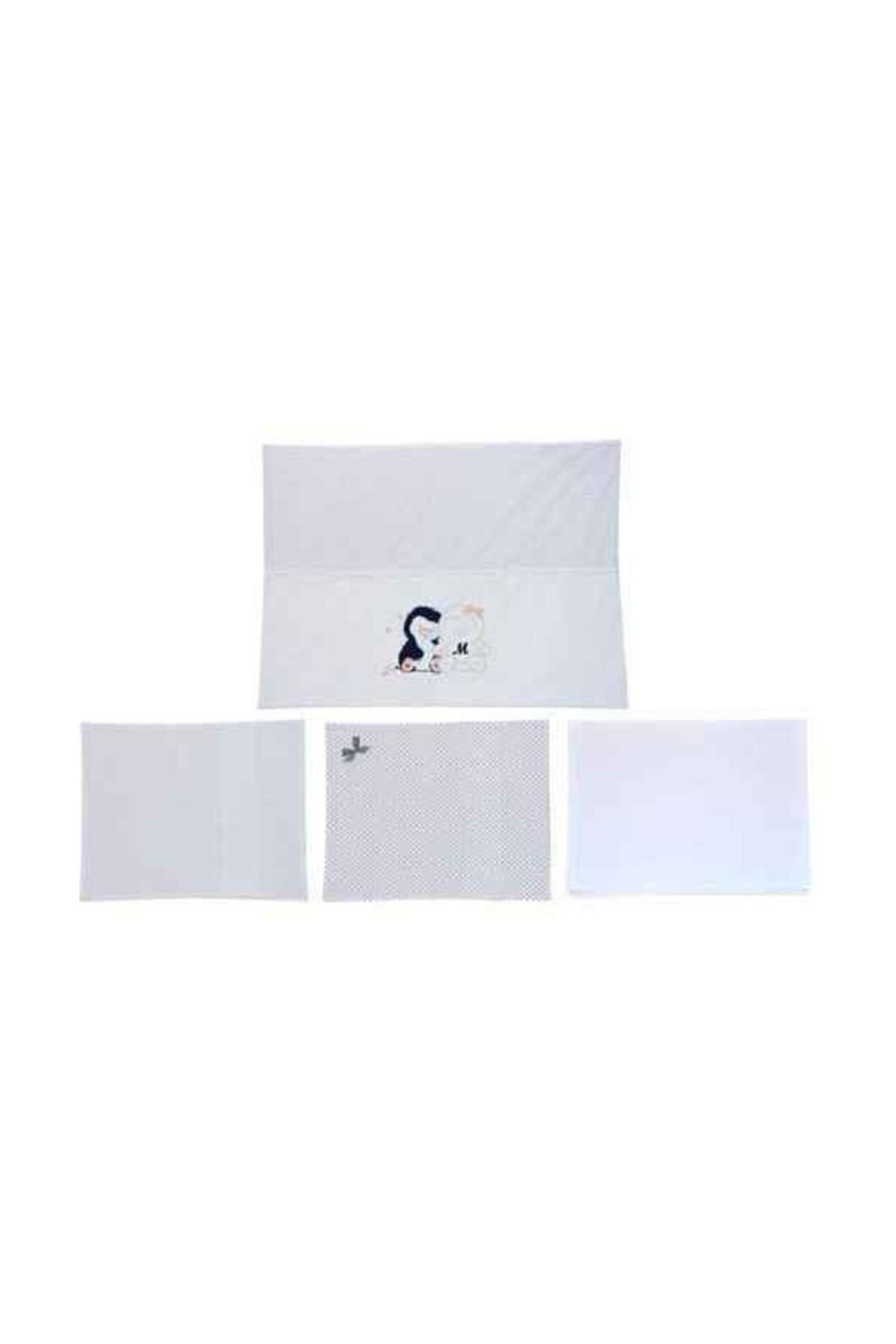 Bebepan Penguin Bebek Nevresim Takımı Beyaz /