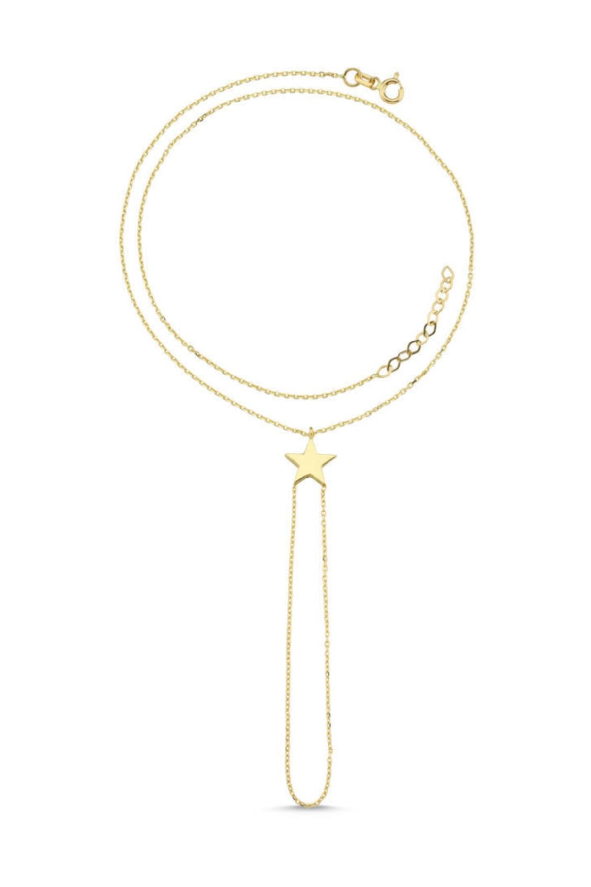 Sembol Gold Kadın Şahmeran Altın Bileklik Yıldız