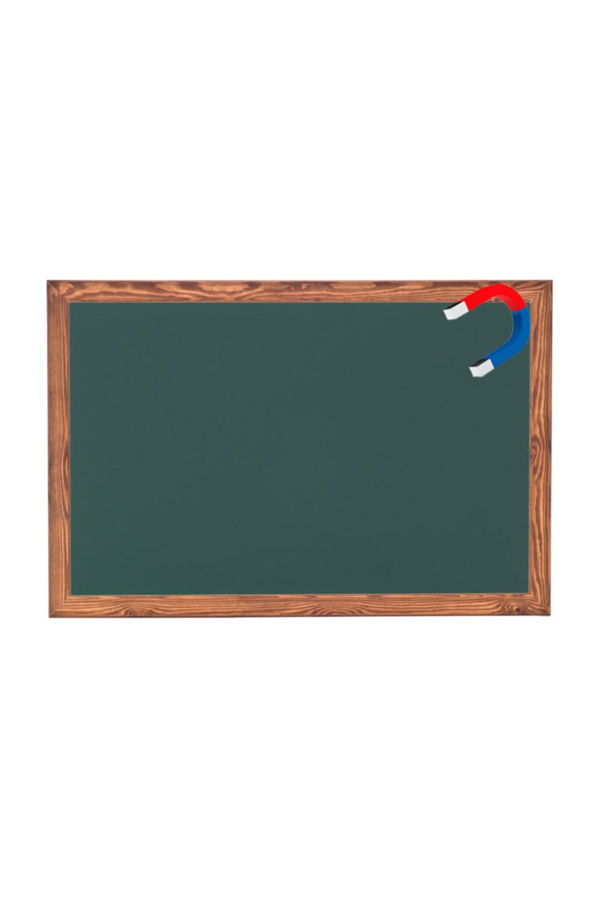Chalky Manyetik 100x180 Cm Kara Tahta Ahşap Çerçeveli - Tebeşir Yazı Tahtası - Yeşil