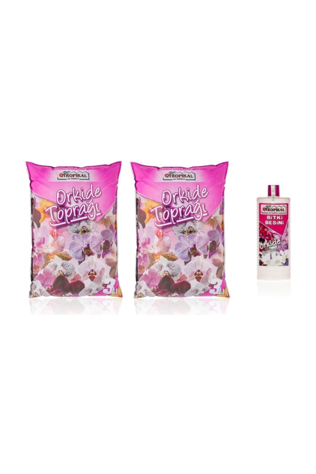 TROPİKAL Büyük Orkide Paketi, Orkide Toprağı (6 Lt) Orkide Besini (500ml)