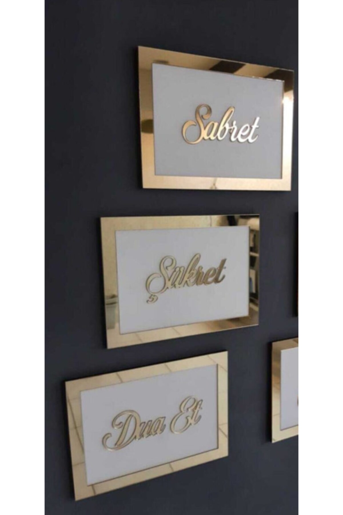 decorium pleksi Sabret Şükret Dua Et 3 Lü Set