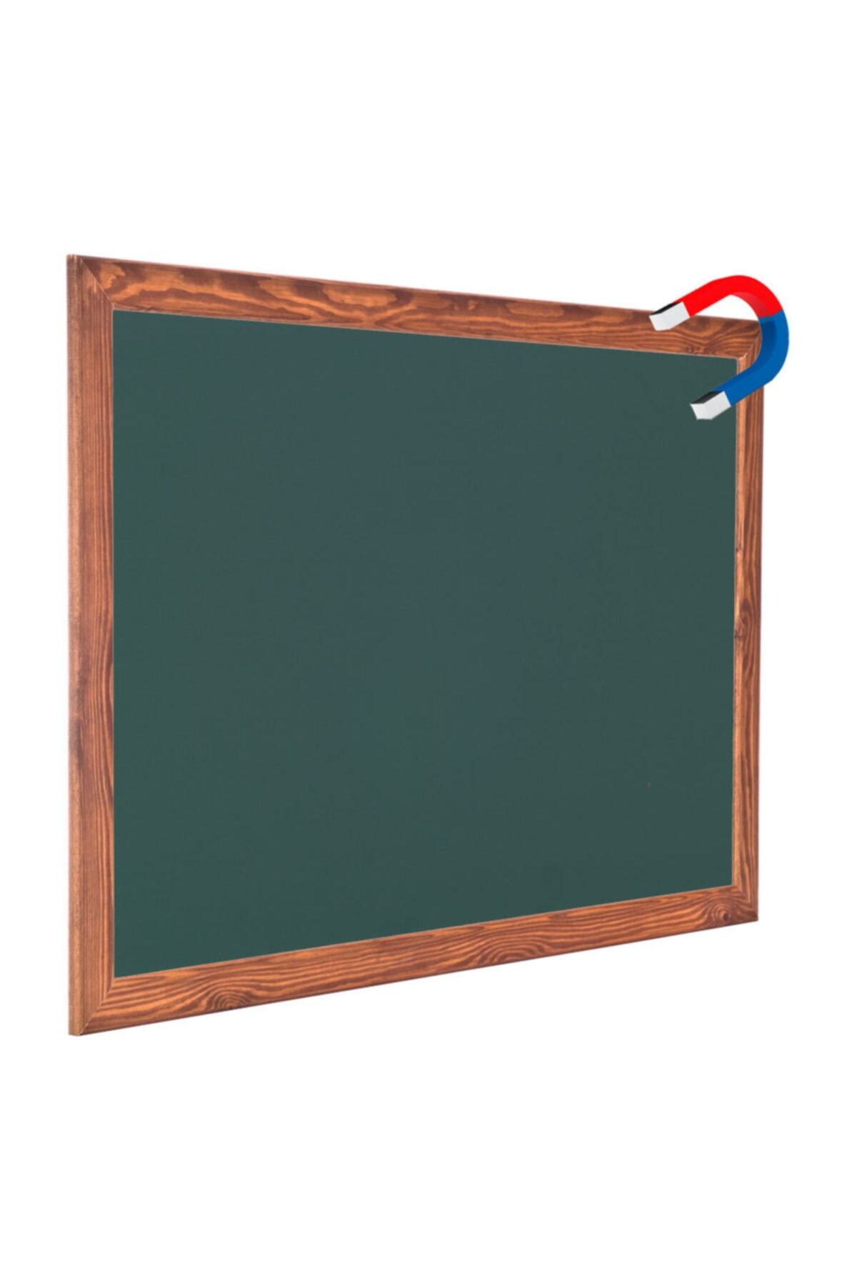 Chalky Manyetik 45x90 Cm Kara Tahta Ahşap Çerçeveli - Tebeşir Yazı Tahtası - Yeşil