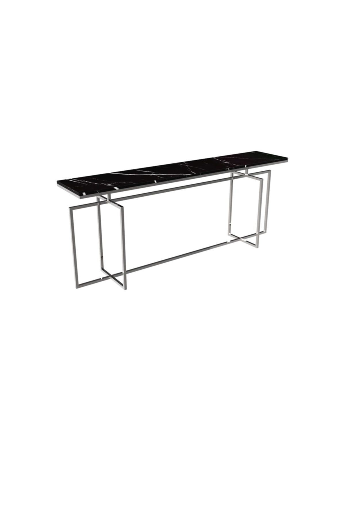 MAKSA Anji 200cm Alexandrette Black Parlak Paslanmaz Konsol