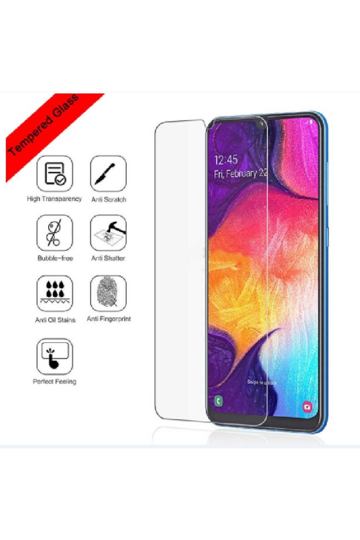 Milyon Kılıf Samsung Galaxy A70 Tamperli Premium Ekran Koruyucu Kırılmaz Cam