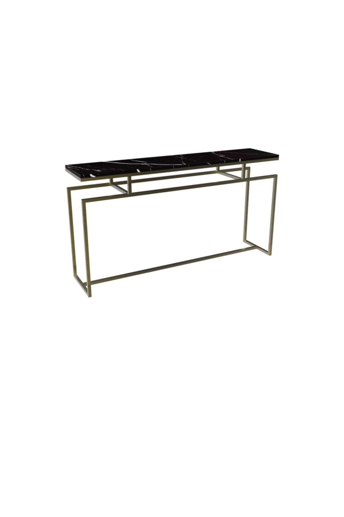 MAKSA Fabrizia 150cm Alexandrette Black Antik Eskitme Pirinç Konsol