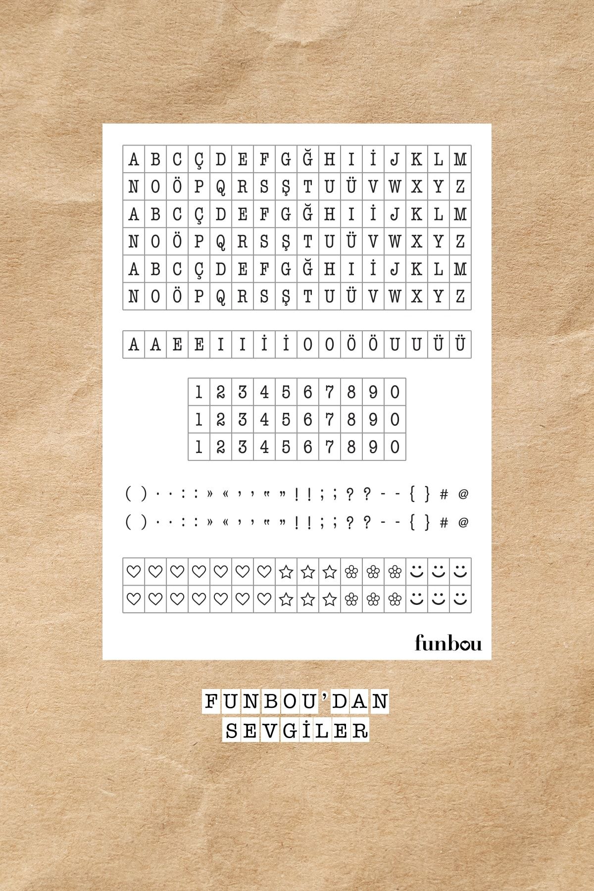 Funbou Beyaz Harf-rakam Sticker Seti / 10 Sayfa