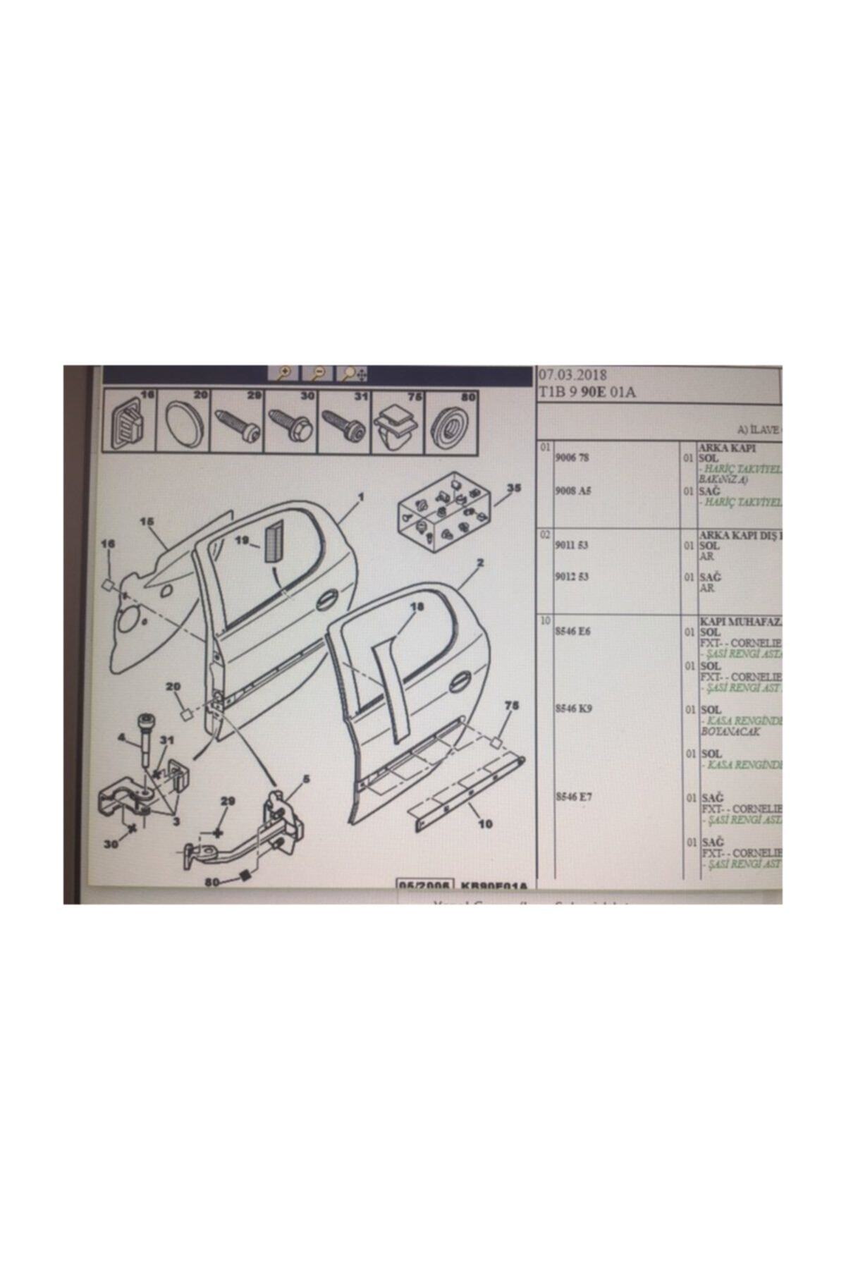 AÇIK OTOMOTİV Peugeot 206 Sağ Arka Kapı Sacı 9012.53